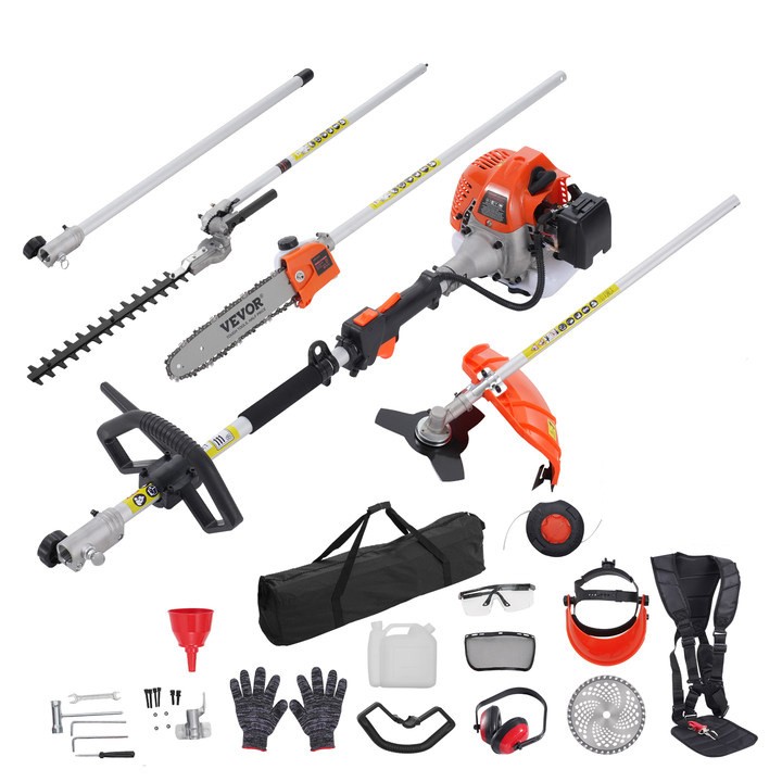 VEVOR 6-in-1 Multi-Functional Trimming Tools Gas Hedge Trimmer 52CC Weed Eater VEVOR 6-in-1 Multi-Functional Trimming Tools Gas Hedge Trimmer 52CC Weed Eater