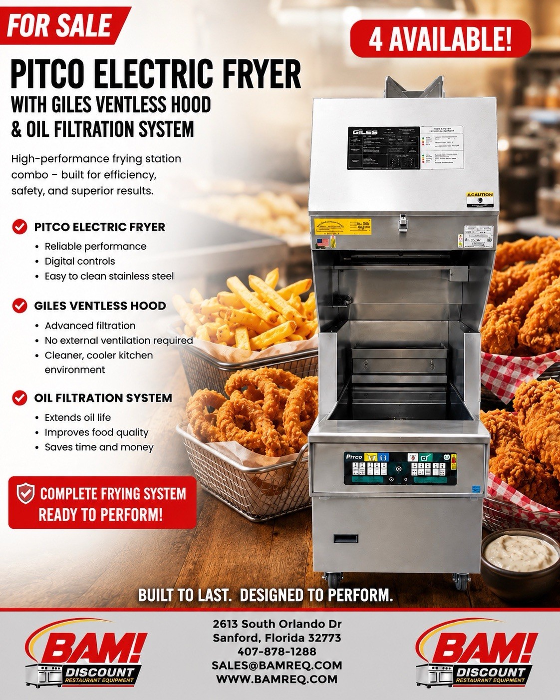 Pitco Solstice 60 Pound Electric Fryer - Oil Filtration - Giles Ventless Hood