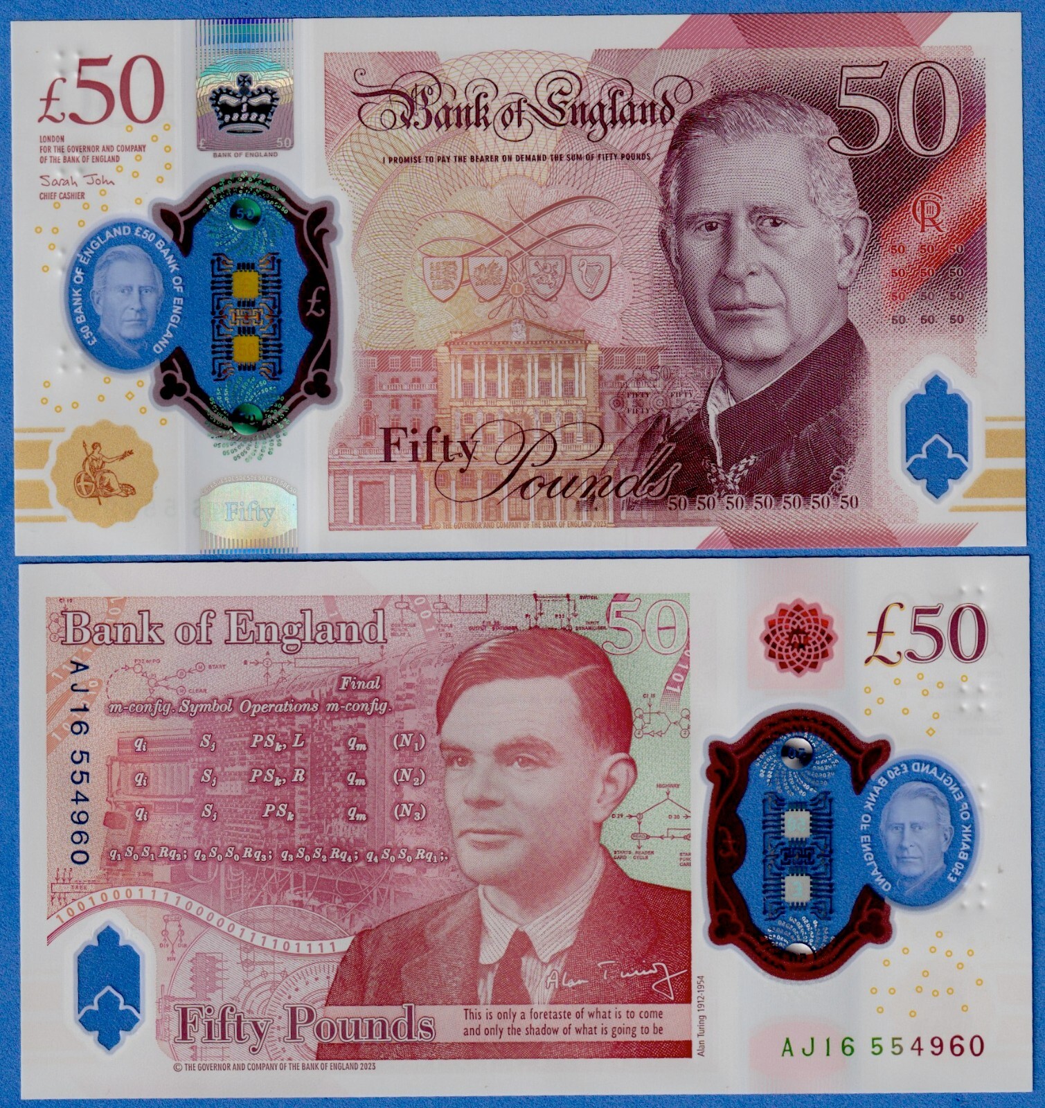 Great Britain UK England 50 Pounds 2023/2024 P-401 King Charles UNC Polymer