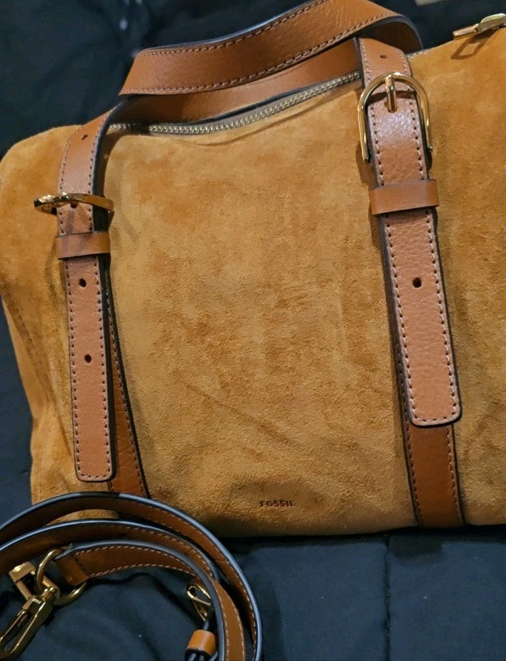 FOSSILWomen\'s Carlie Satchel Bag In Saddle 
