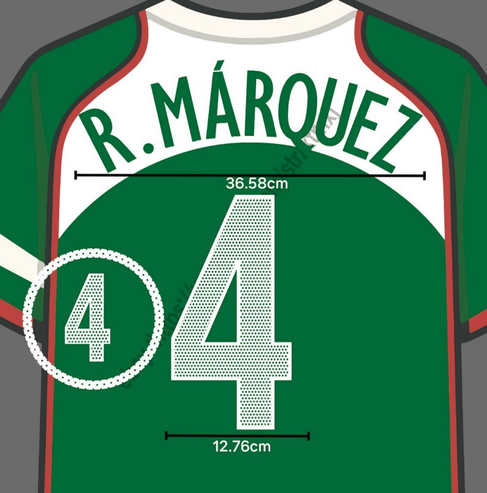 2004/05 Mexico Home Name Set R. Marquez #4 Soccer Heat Transfer Iron On Patch
