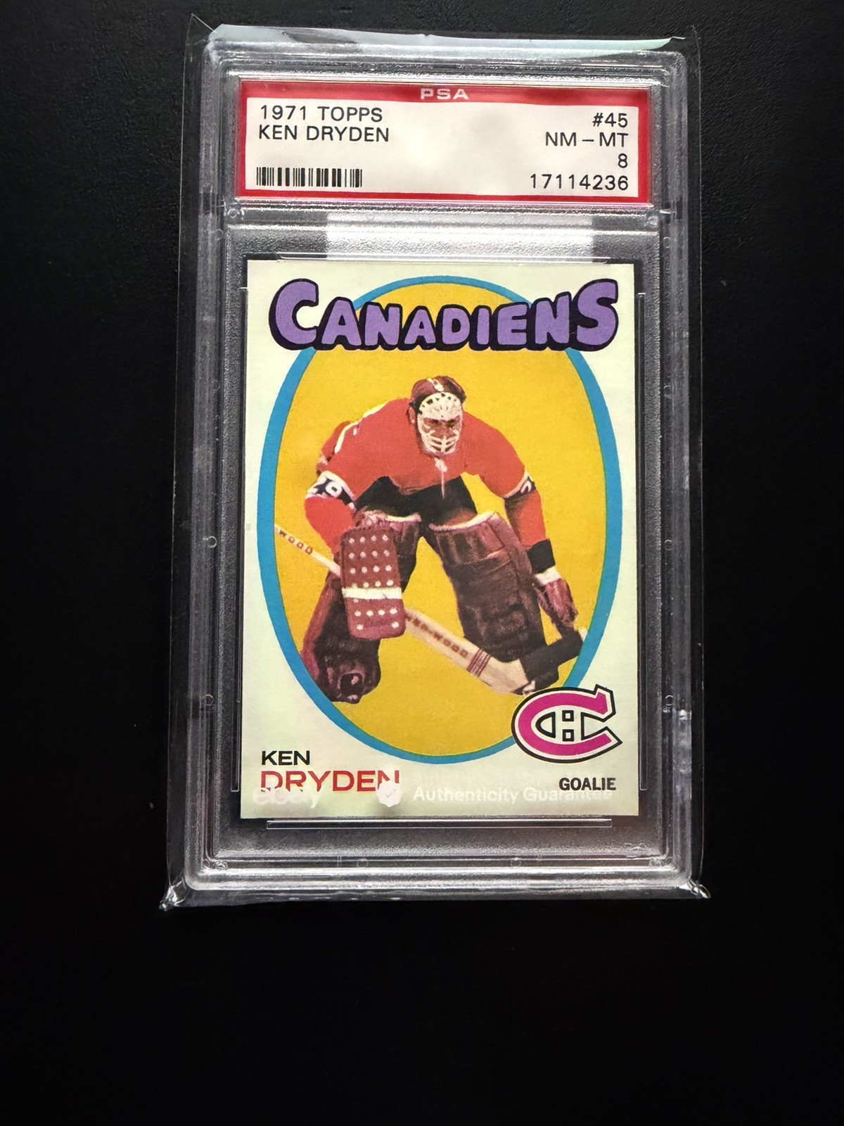 1971 / 1972 Topps Ken Dryden #45 Rookie Card - PSA 8