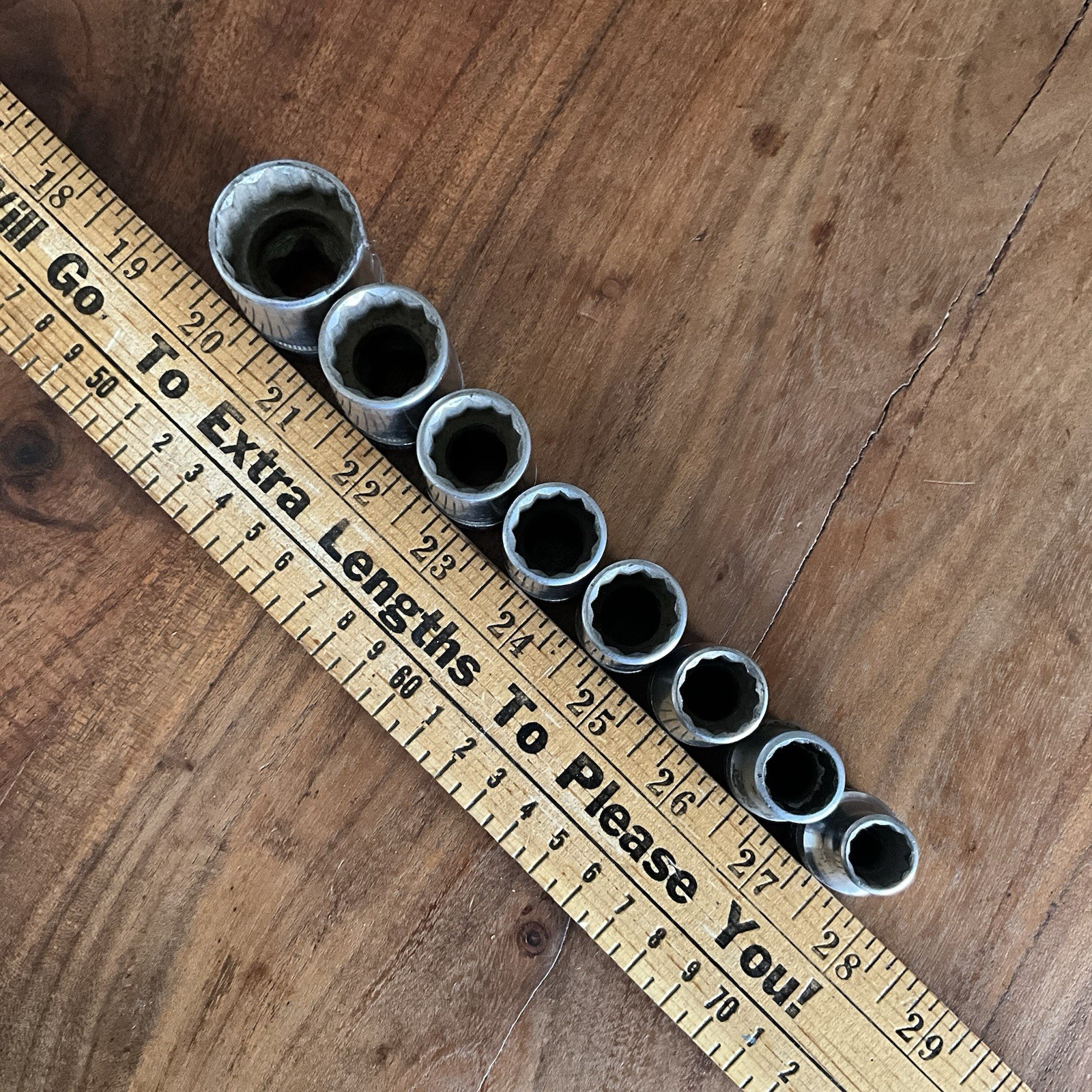 8 PC Vintage Indestro Select Shallow Socket Set 1/2 8 PC Vintage Indestro Select Shallow Socket Set 1/2
