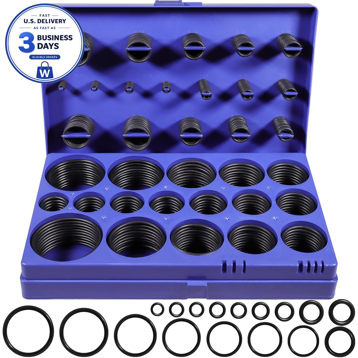 XBVV NBR Rubber O Ring Assortment 407 Pieces 32 SAE Sizes