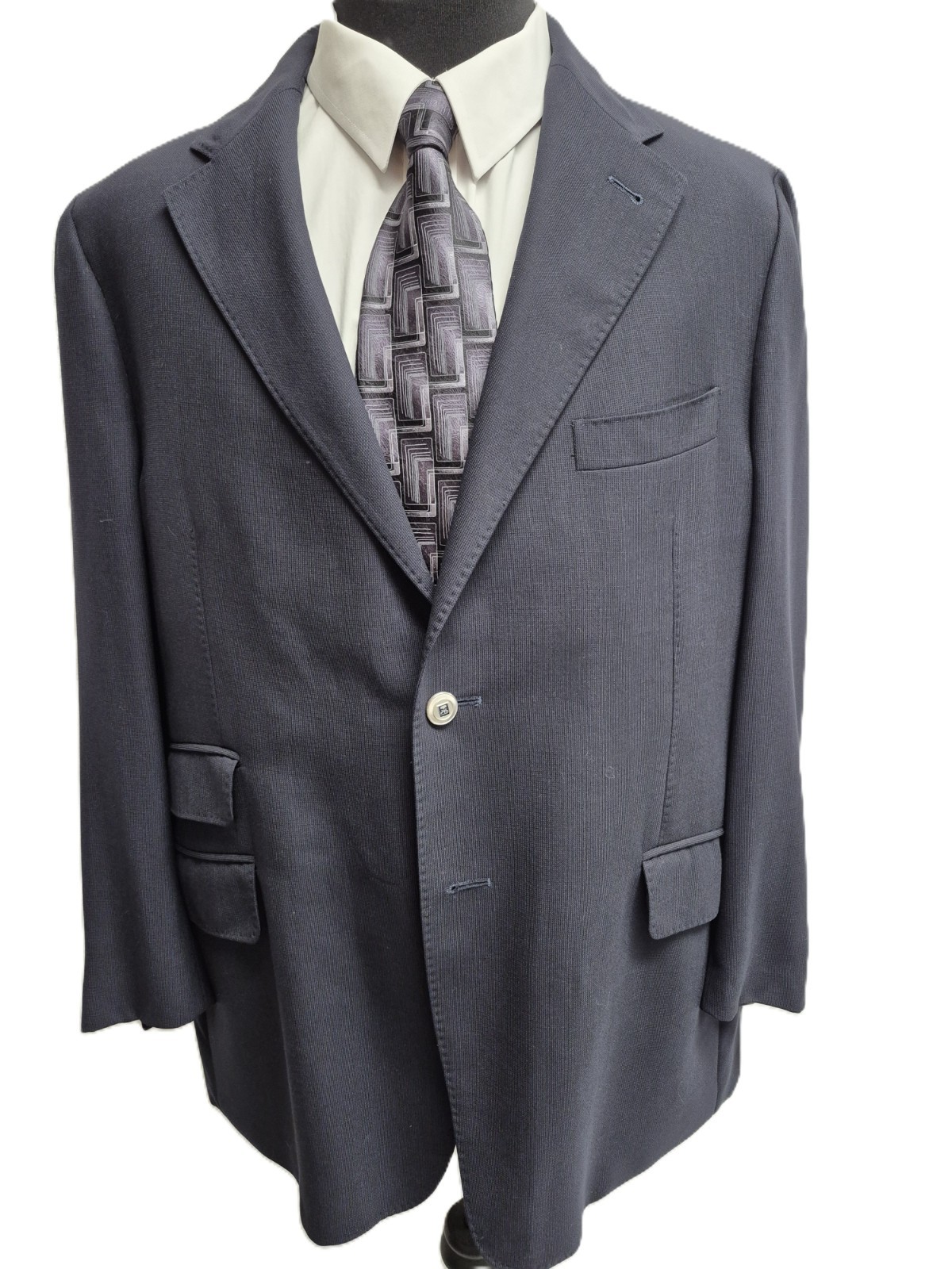 Corneliani IDentity Blazer (46R) Black 2-Button Notch-Lapel Virgin-Wool