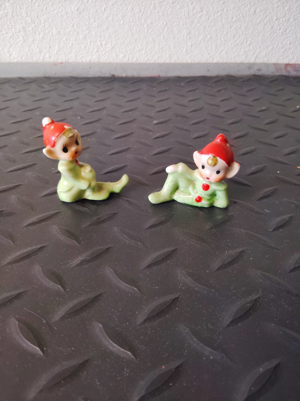 Vintage Set of 2 Pixie Elf Ceramic Figurines Elves Japan ~2 Vintage Set of 2 Pixie Elf Ceramic Figurines Elves Japan ~2