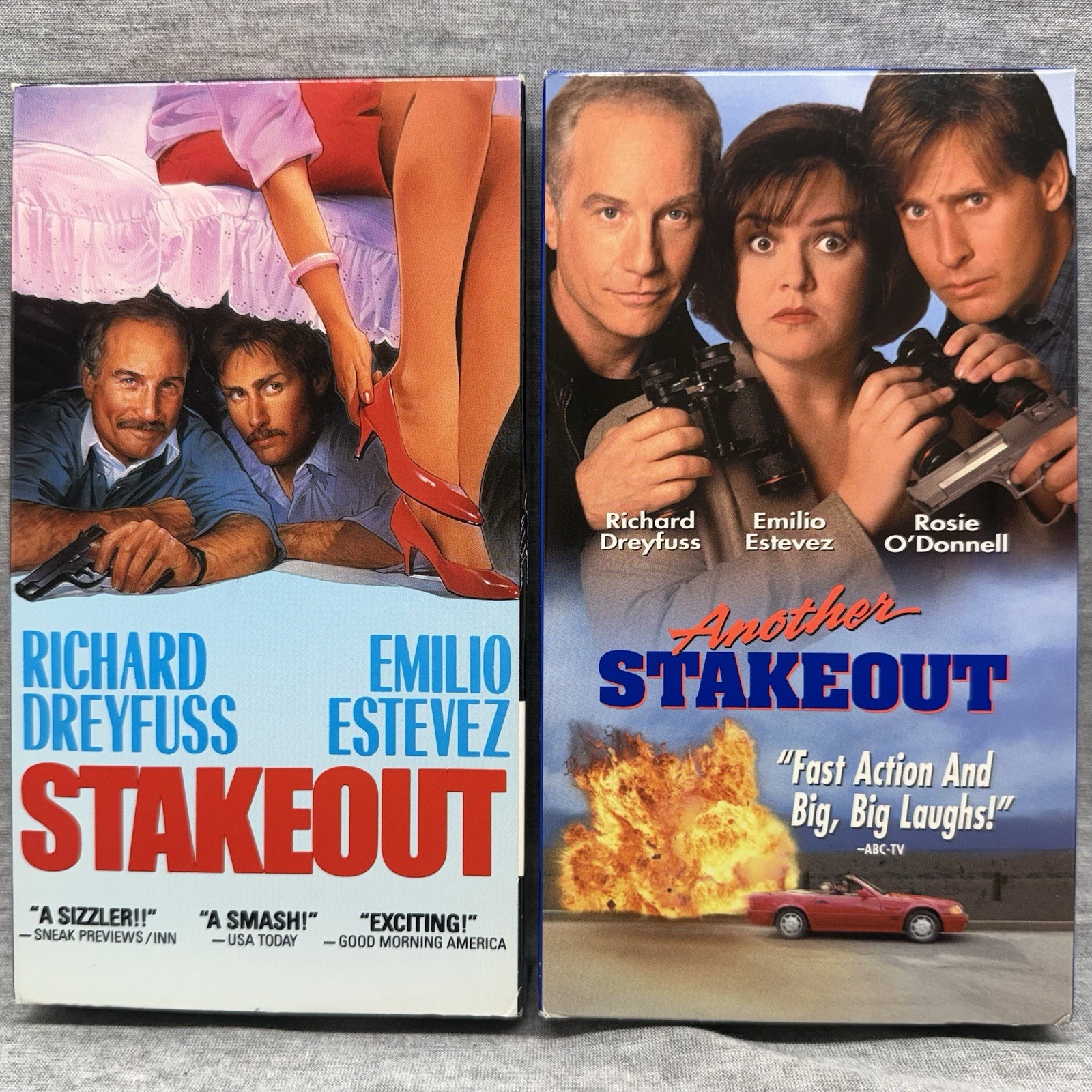 Stakeout (VHS, 1987) & Another Stakeout (VHS, 1993) Dreyfus, Estevez, Rosie -VGC