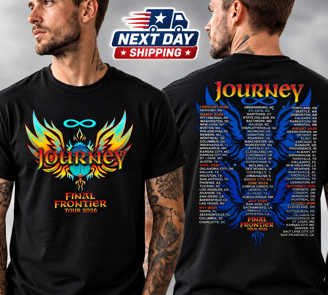 HOT ITEM Journey 2026 The Final Frontier Tour Dates Two Sided Unisex T-Shirt