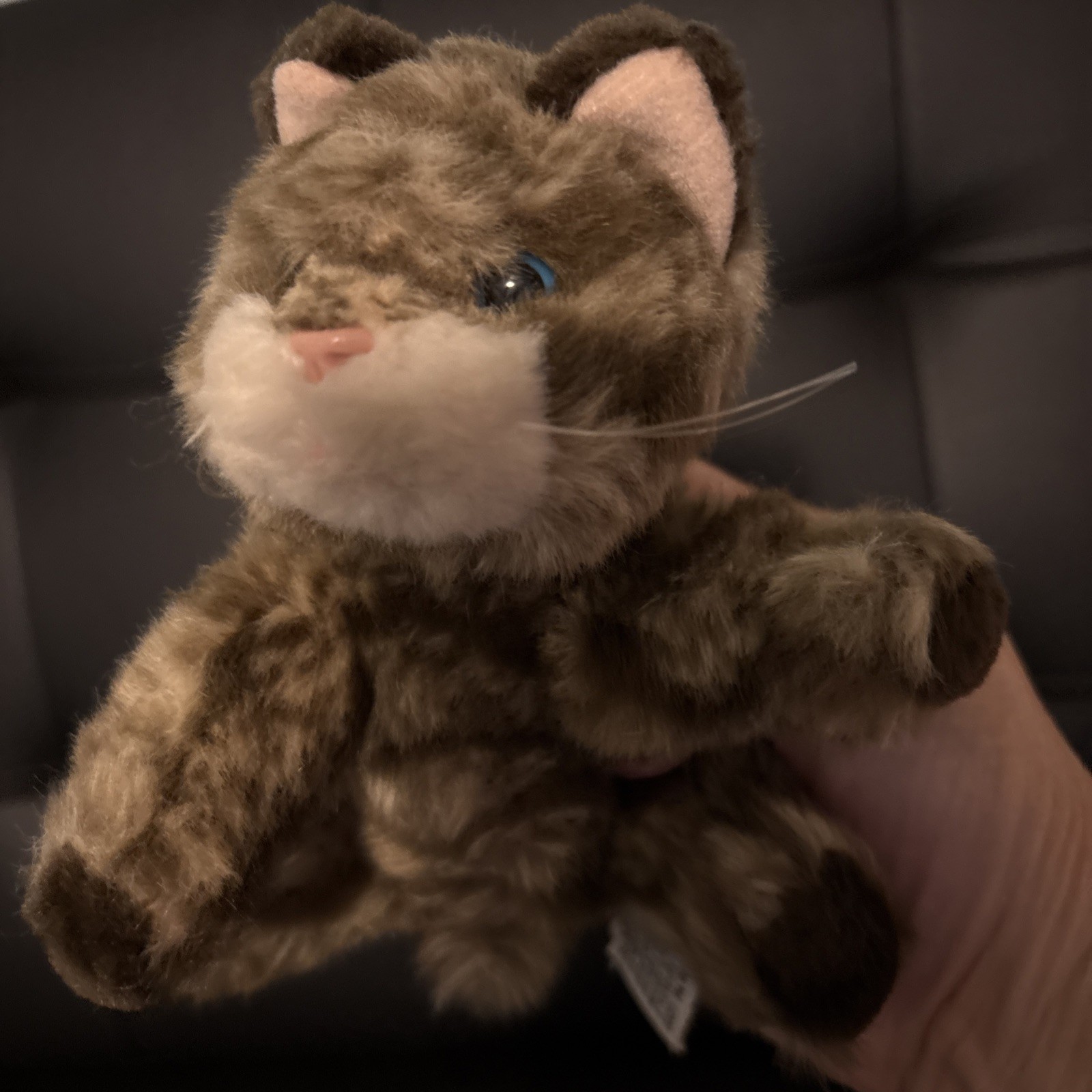 Vintage Russ Berrie Whiskers Plush - Striped Cat w Blue Eyes Stuffed Animal 7\ Vintage Russ Berrie Whiskers Plush - Striped Cat w Blue Eyes Stuffed Animal 7\