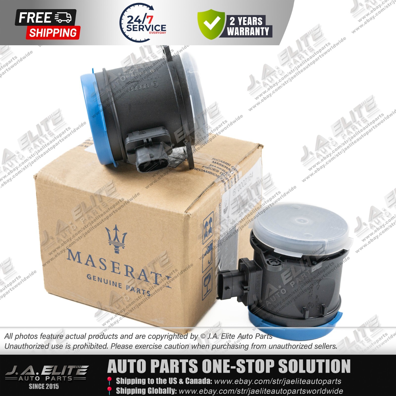 2pcs Genuine Air Flow Meters fit Maserati Ghibli Quattroporte Levante 670002164