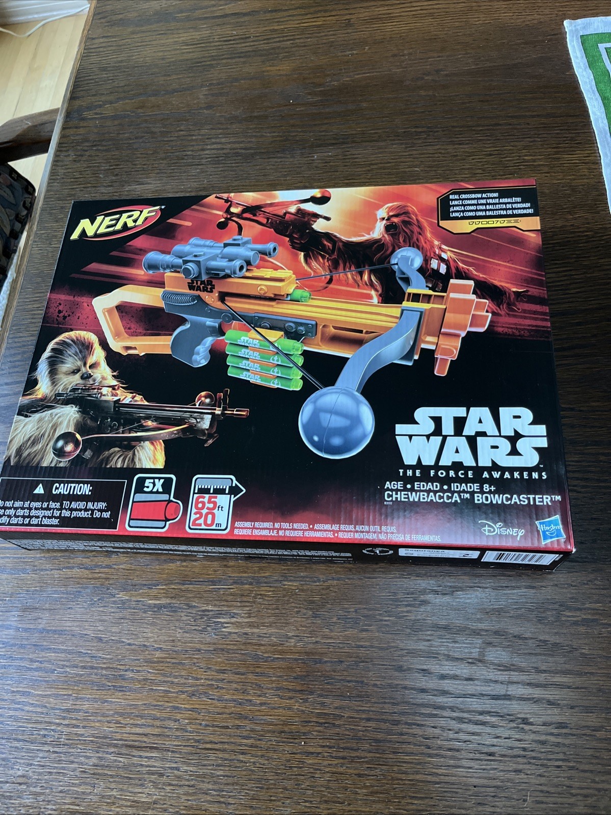 New 2015 Hasbro Nerf Star Wars Force Awakens Chewbacca Bowcaster NEVER OPENED New 2015 Hasbro Nerf Star Wars Force Awakens Chewbacca Bowcaster NEVER OPENED