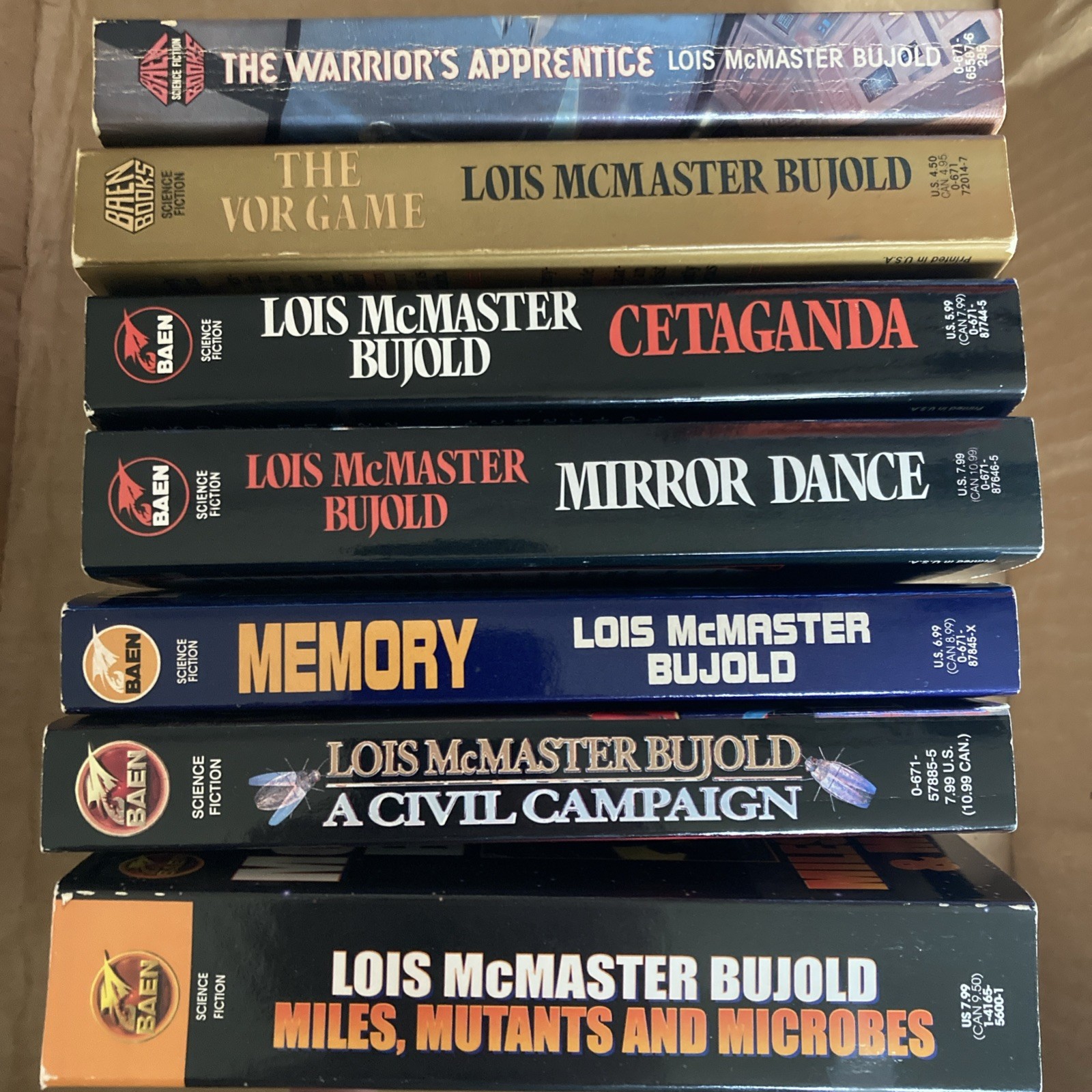 Lois McMaster Bujold Vorkosigan Adventures 7 Book Lot - Science Fiction Epic