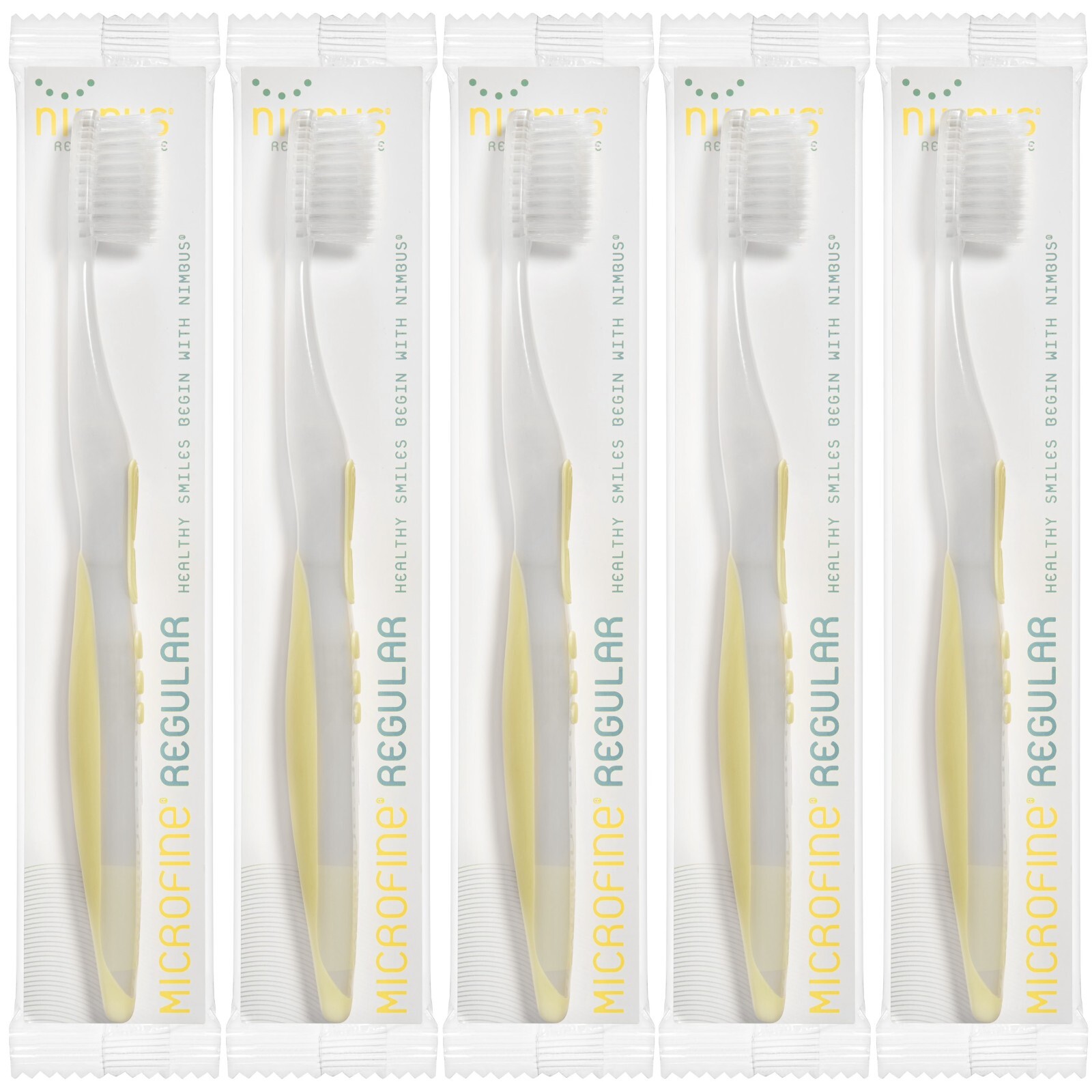 NIMBUS Extra Soft Toothbrushes (Regular Size Head) 5 Pack YELLOW Colors NIMBUS Extra Soft Toothbrushes (Regular Size Head) 5 Pack YELLOW Colors