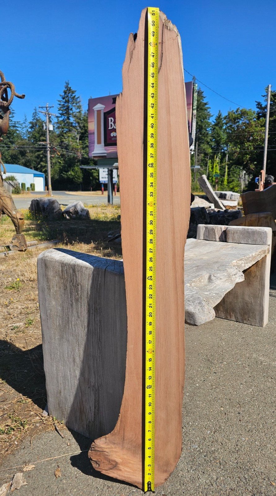 Live Edge Salvaged Old Growth Redwood Slab Board