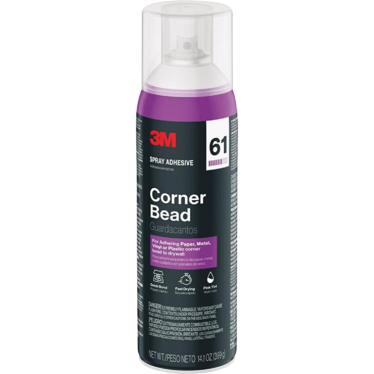 3M 13.8 Oz. Drywall Corner Bead Adhesive 61-NAT Pack of 6 3M 61-DSC 638060921562