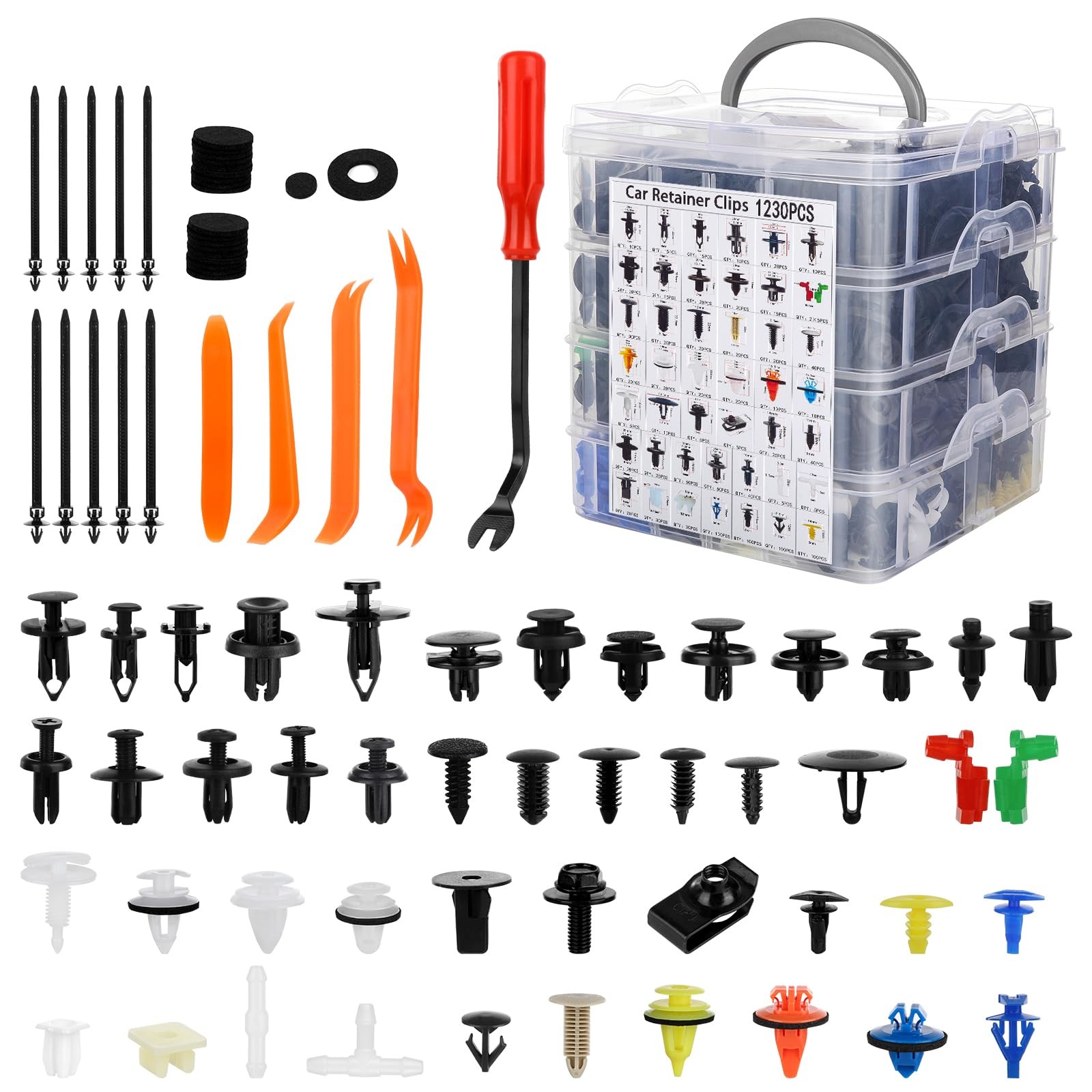 1240PCS Car Retainer Auto Fasteners Body Plastic Trim Clips Pin Rivet Bumper Kit 1240PCS Car Retainer Auto Fasteners Body Plastic Trim Clips Pin Rivet Bumper Kit