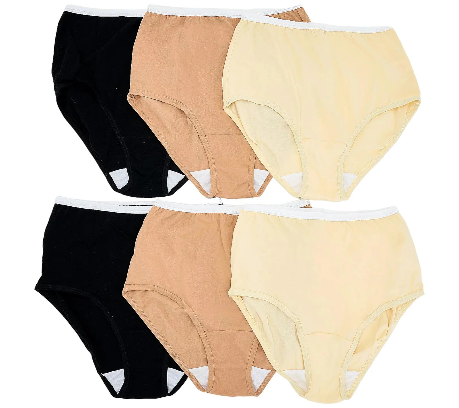 Breezies Women\'s 6-pack Set Original Cotton Brief Panties Basic