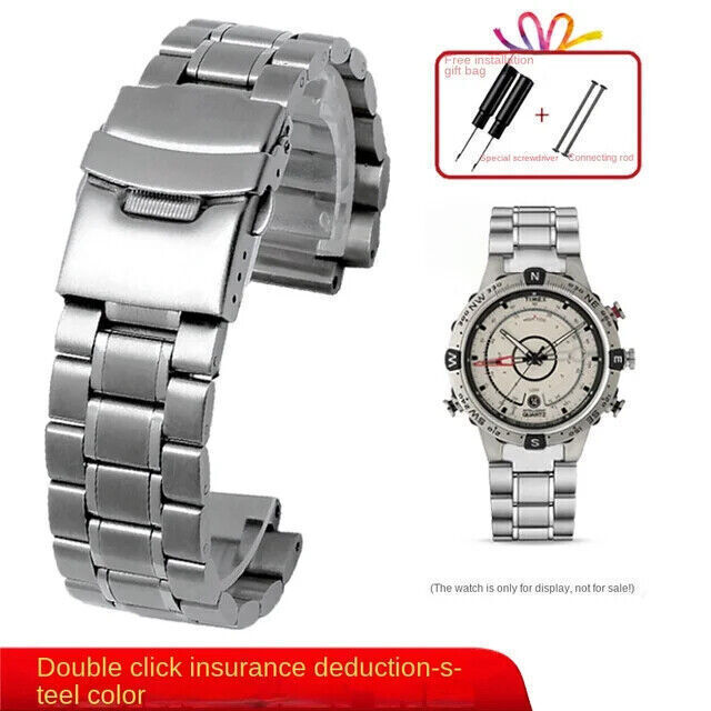24*16mm S/Steel Watch Band Strap For Timex Tides T45601 T49859 T2N721 T2N739