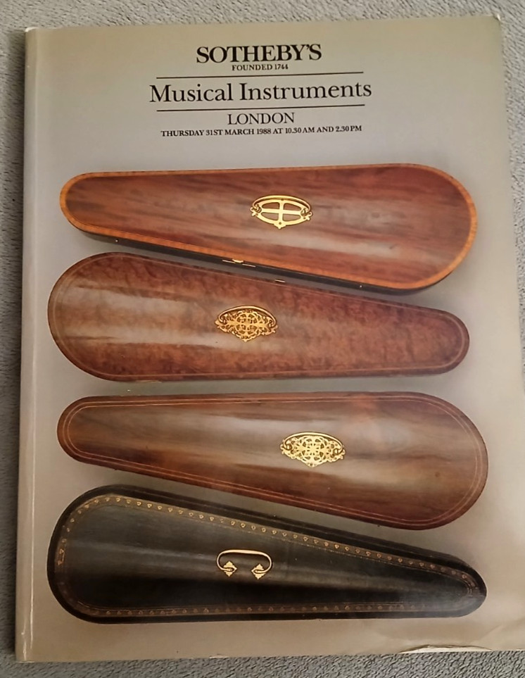 Sotheby\'s London Musical Instruments Catalog 31 Mar 1988 Mainly Violins /Related