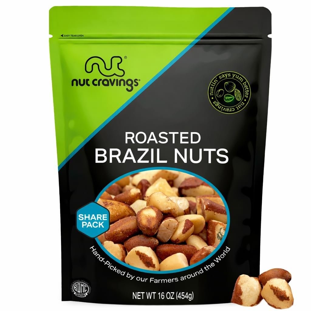 Roasted Brazil Nuts - Unsalted, No Shell, Whole (16 Ounce, 1LB)