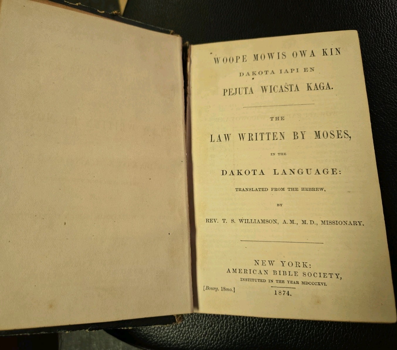 1874 ANTIQUE BIBLE in DAKOTA INDIAN LANGUAGE AMERICANA RARE L@@K 1874 ANTIQUE BIBLE in DAKOTA INDIAN LANGUAGE AMERICANA RARE L@@K