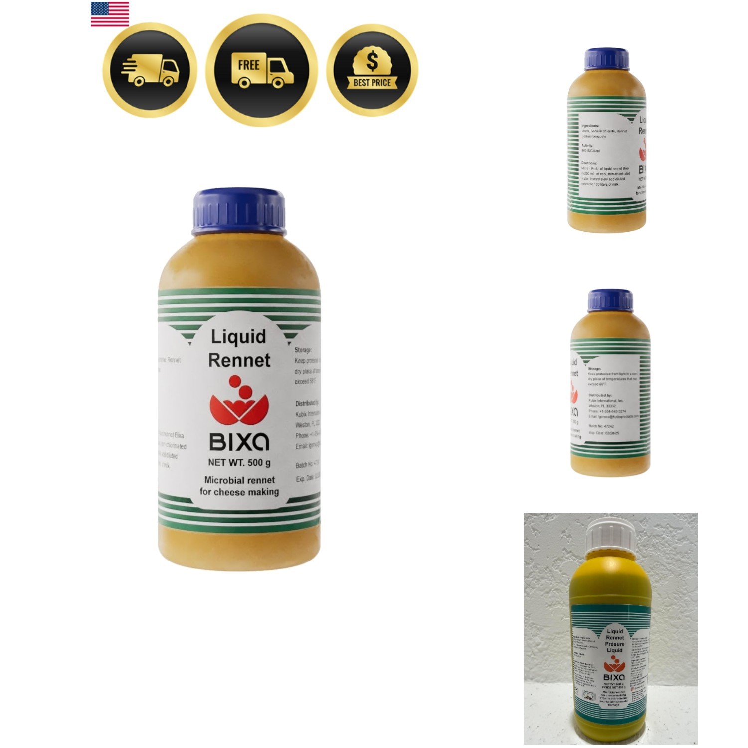 Liquid Microbial Rennet For Cheese Making | Vegetarian | Milk Coagulant | Non...