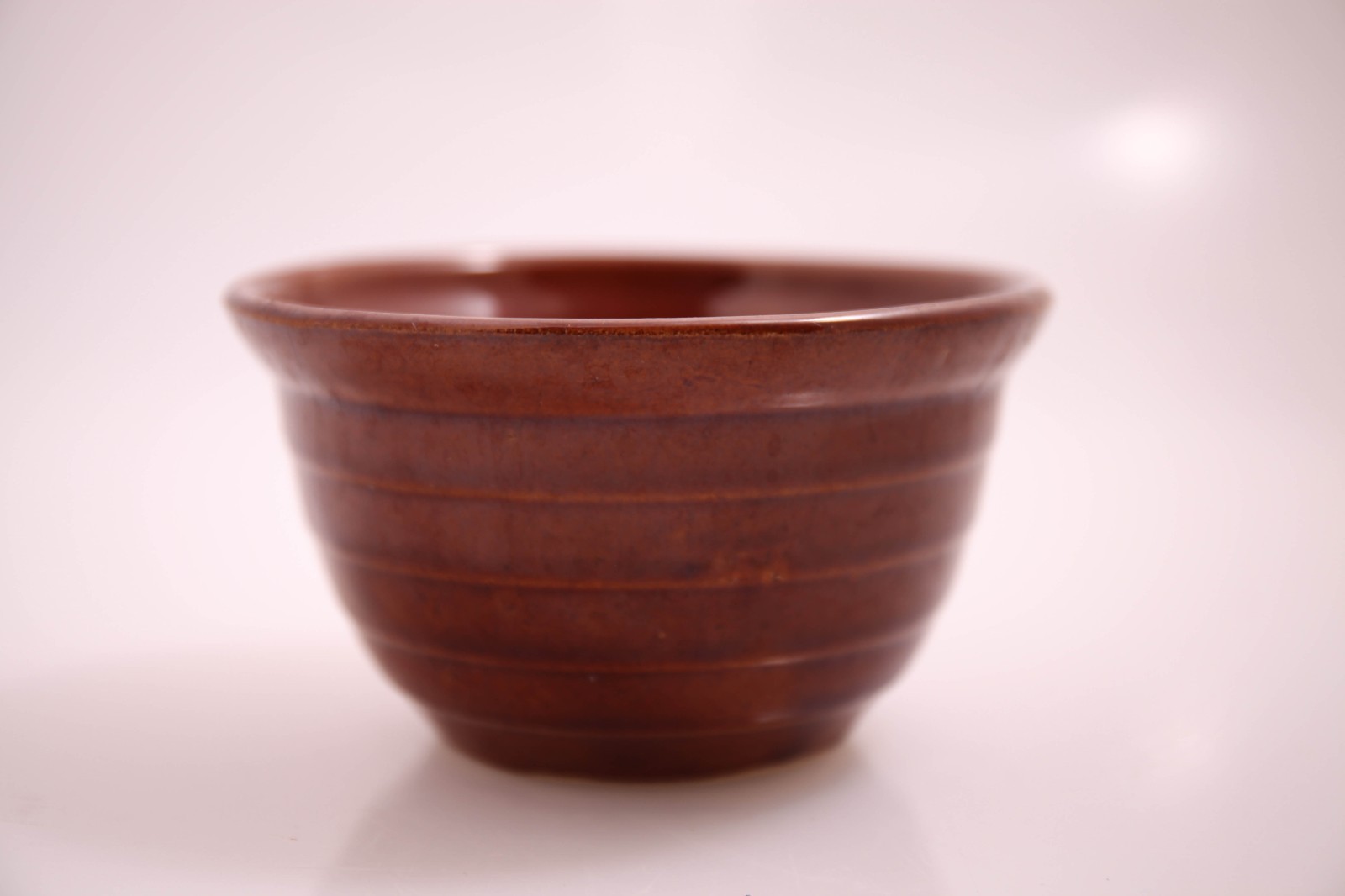 Vintage USA Pottery Ringware Beehive Mini Bowl Art Deco Brown