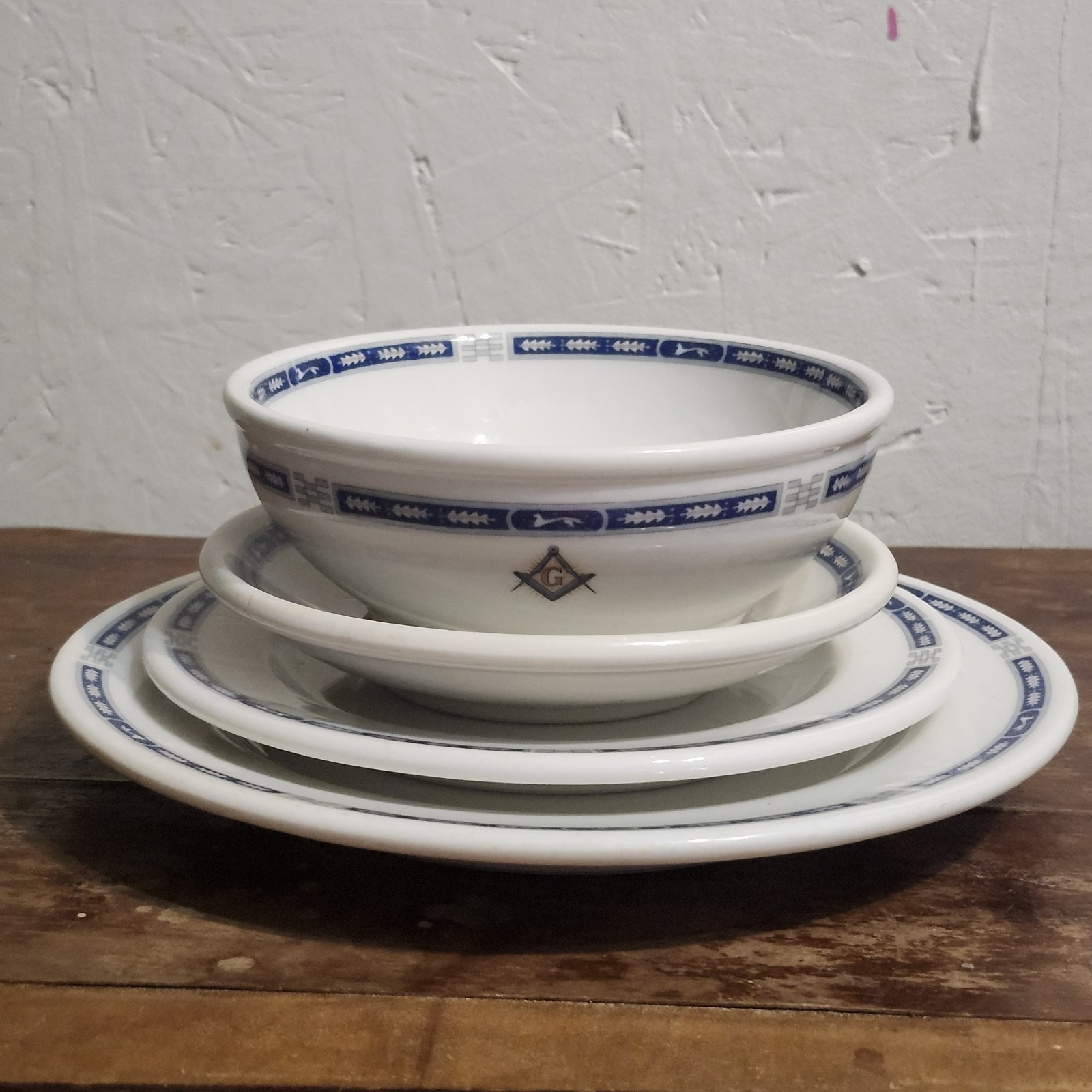 Vintage Syracuse China Masonic Temple Fort Smith Arkansas 4pc Place Setting Set Vintage Syracuse China Masonic Temple Fort Smith Arkansas 4pc Place Setting Set