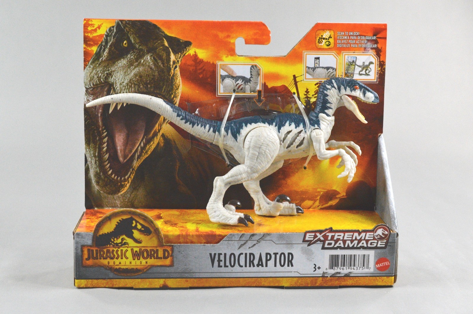 Jurassic World Dominion Extreme Damage Velociraptor Raptor Mattel NEW