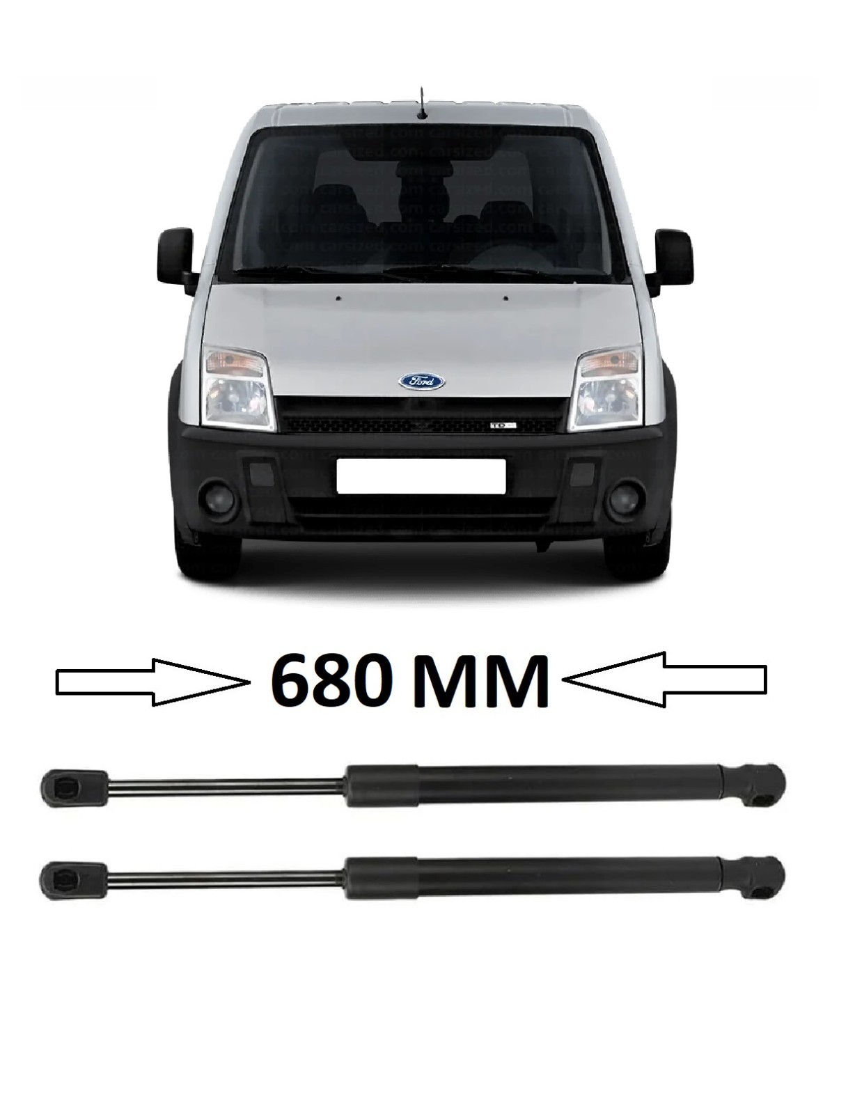 Boot Gas Struts for Ford Connect 2002–2013 R+L 2pc 680mm 2T14V406A10AB Boot Gas Struts for Ford Connect 2002–2013 R+L 2pc 680mm 2T14V406A10AB
