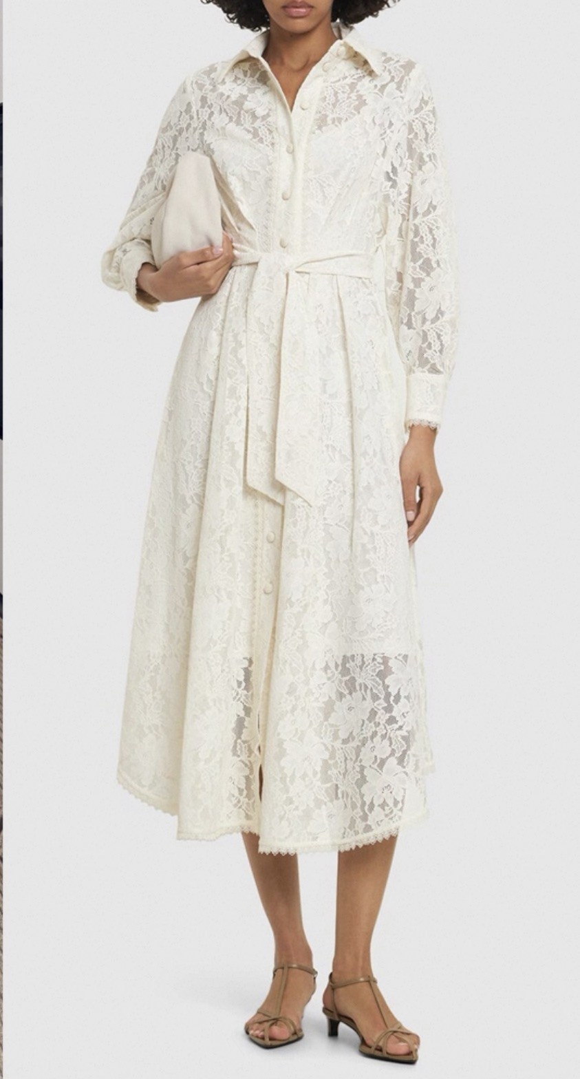 Zimmermann Midi Dress Dawning Pleated Corded Lace Size 0 $2133 Zimmermann Midi Dress Dawning Pleated Corded Lace Size 0 $2133