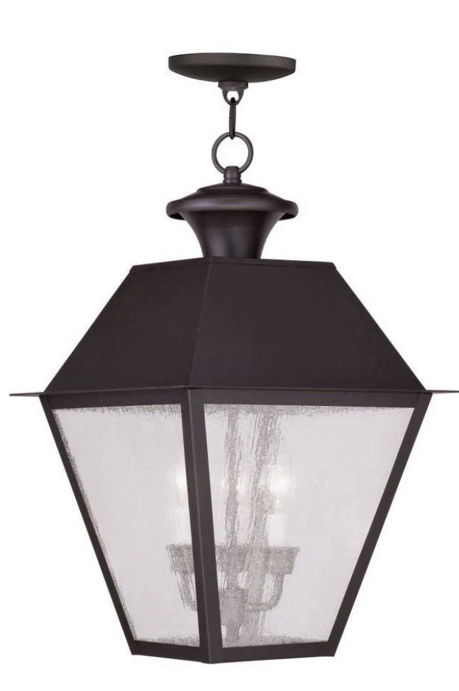 Livex Lighting 2170-04 Mansfield Brass 3 Light 12 inch Black Pendant Lantern Livex Lighting 2170-04 Mansfield Brass 3 Light 12 inch Black Pendant Lantern