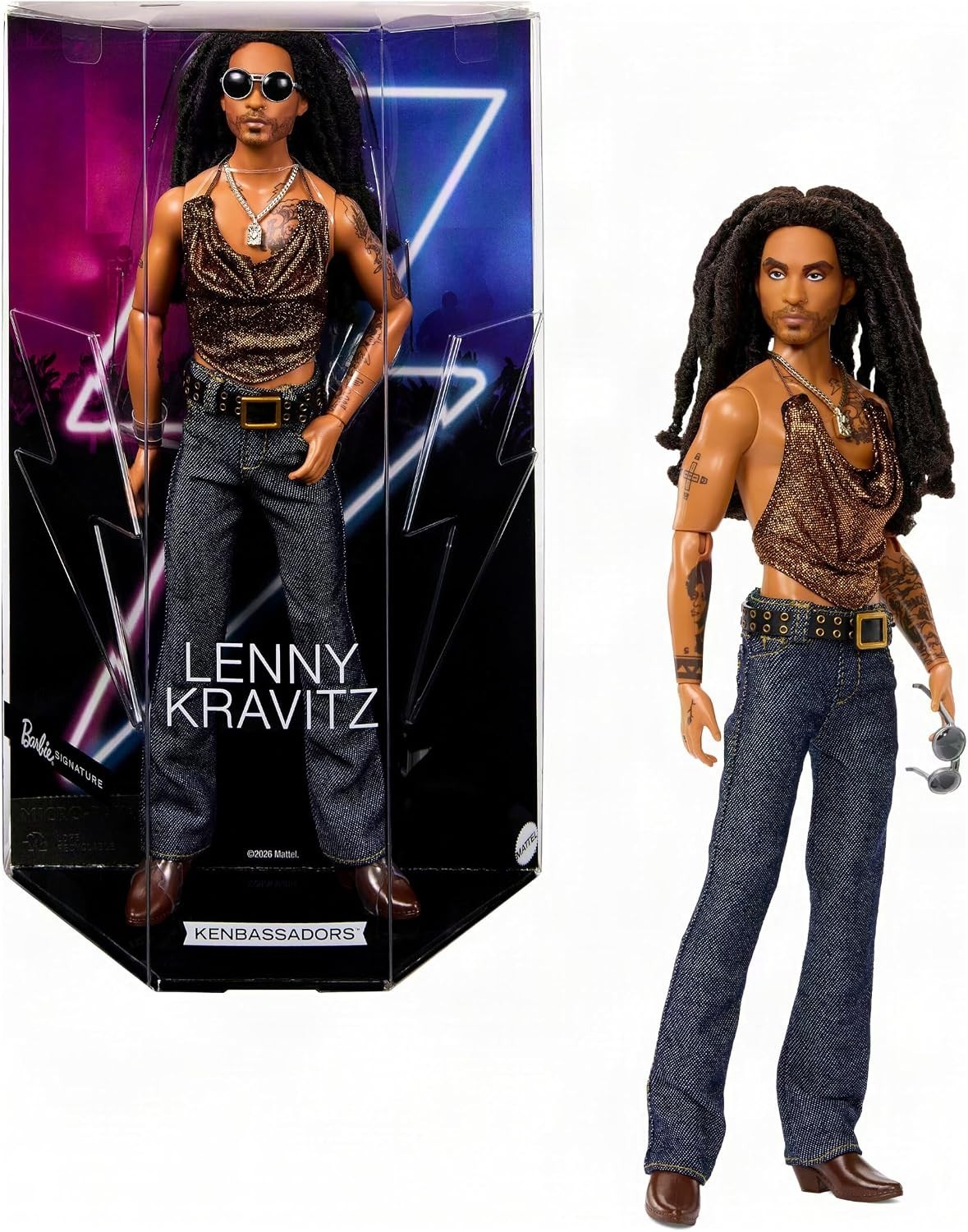 BARBIE Signature Kenbassador Lenny Kravitz Collectible Doll JBJ43 NEW BARBIE Signature Kenbassador Lenny Kravitz Collectible Doll JBJ43 NEW