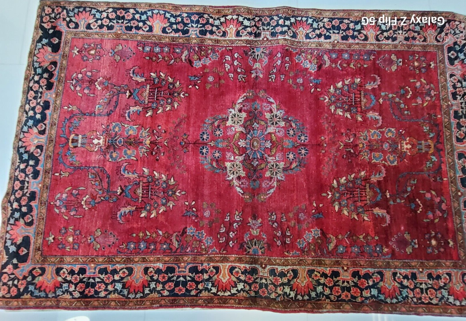 FINE GENUINE ANTIQUE MIDDLE EASTERN RUG  MOHAJIRAN ONE OF A KIND