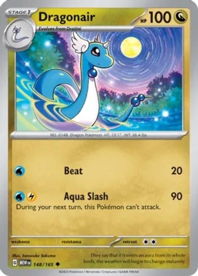 Dragonair - 148/165 - Uncommon (Near Mint) Scarlet & Violet - 151 - Dragon Pokém