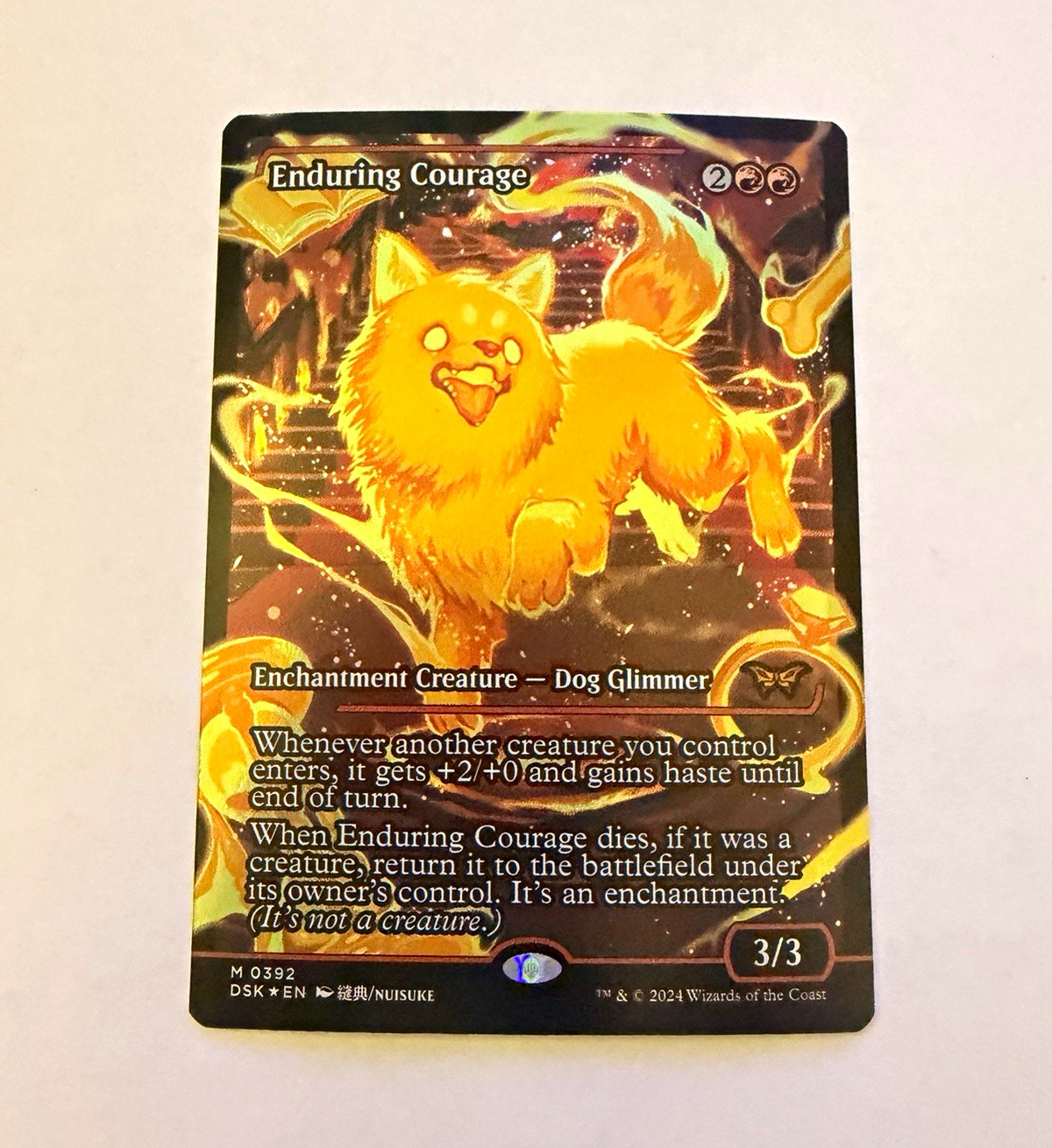 MTG Enduring Courage Duskmourn: House of Horror 392 Mythic Foil Full Art MTG Enduring Courage Duskmourn: House of Horror 392 Mythic Foil Full Art