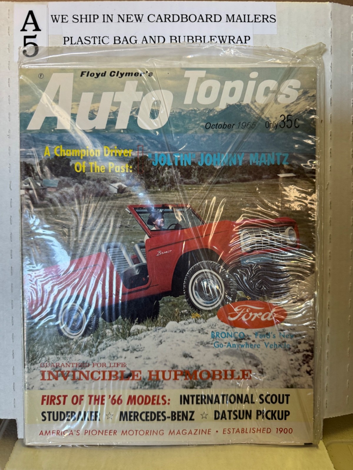 SEALED Vintage Auto Topics Magazine October 1965