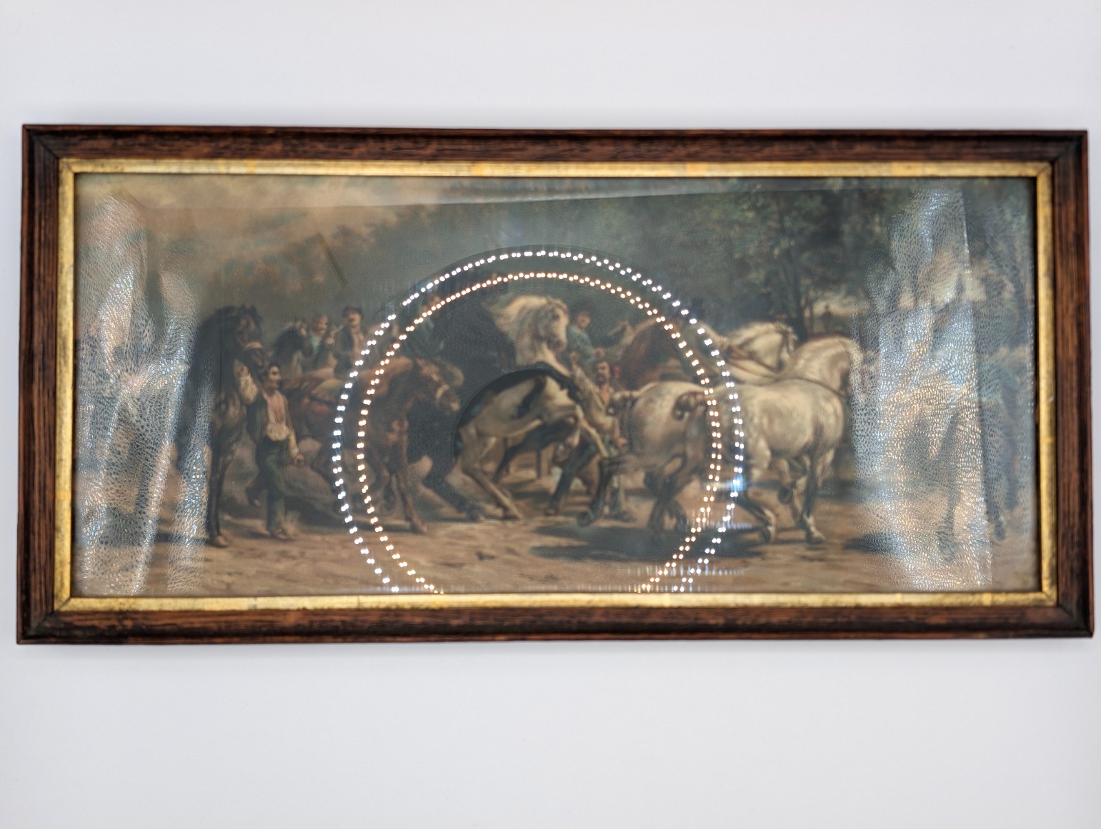 Antique Hand Colored Framed Chromo Lithograph The Horse Fair Antique Hand Colored Framed Chromo Lithograph The Horse Fair