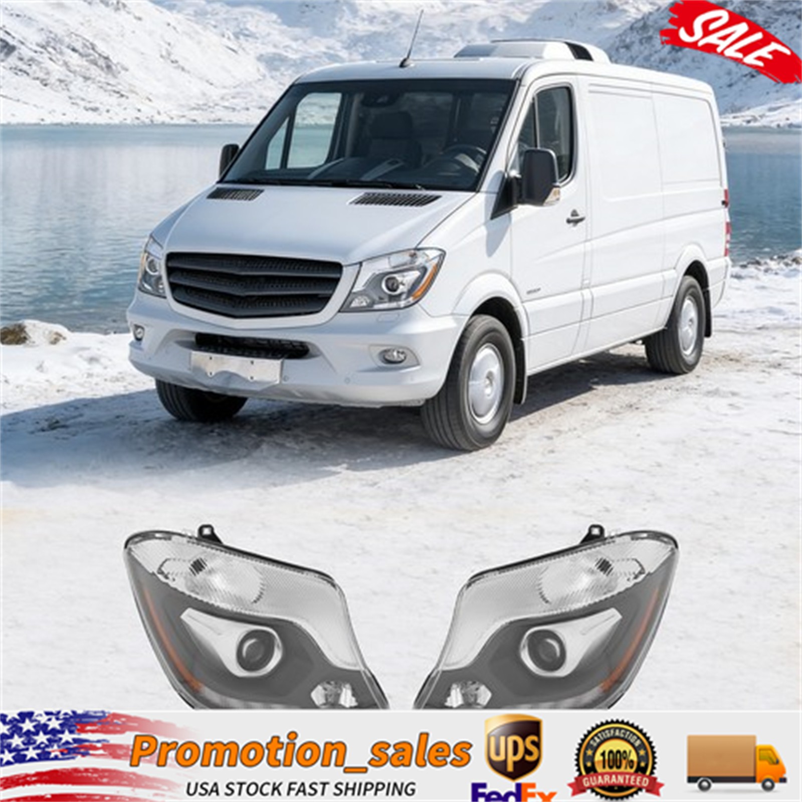For 14-18 Freightliner/Mercedes-Benz Sprinter 2500 3500 Xenon A Pair Headlights
