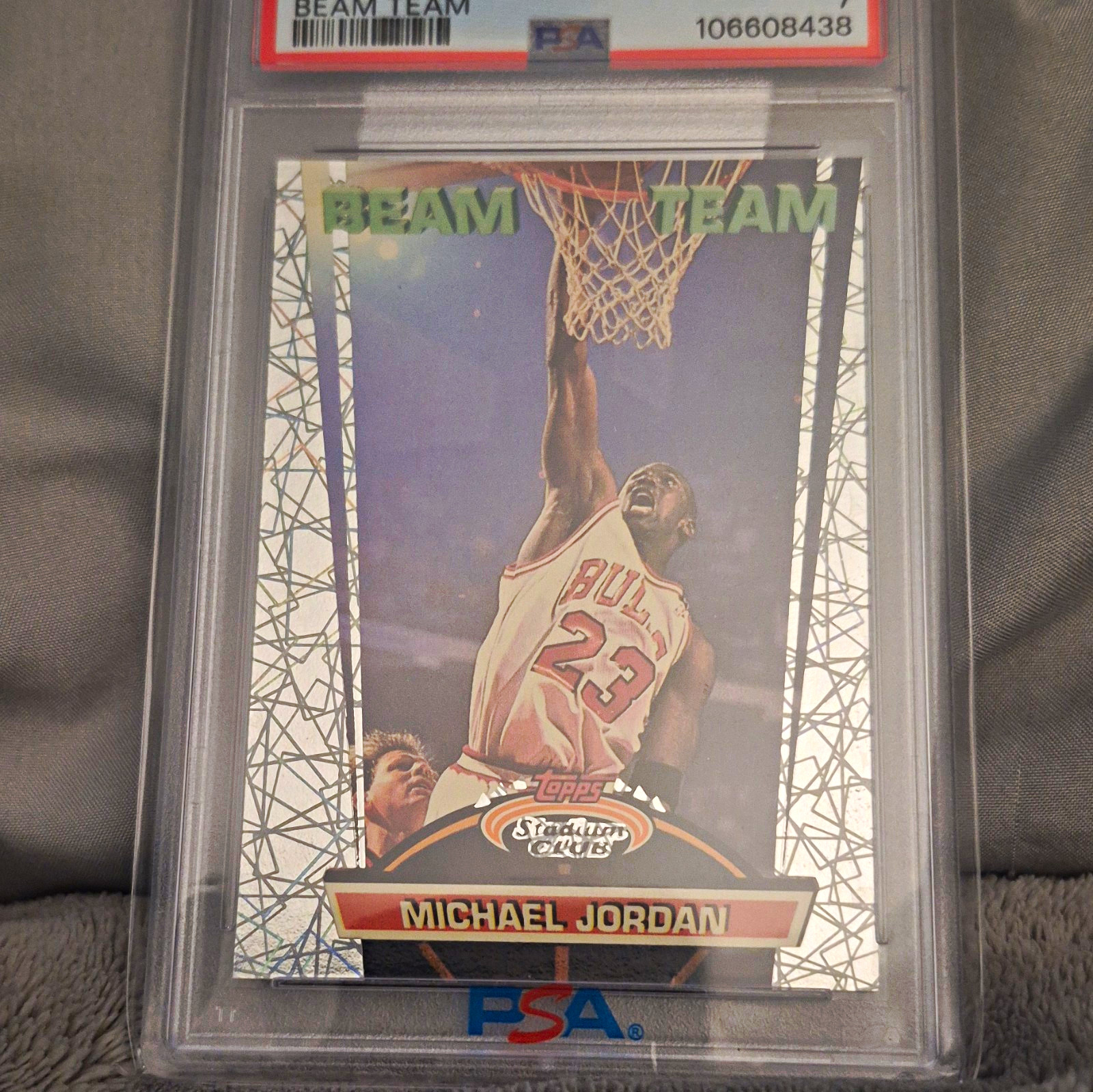Topps 1992 Stadium Club Beam Team Insert Michael Jordan Bulls #2 PSA Graded