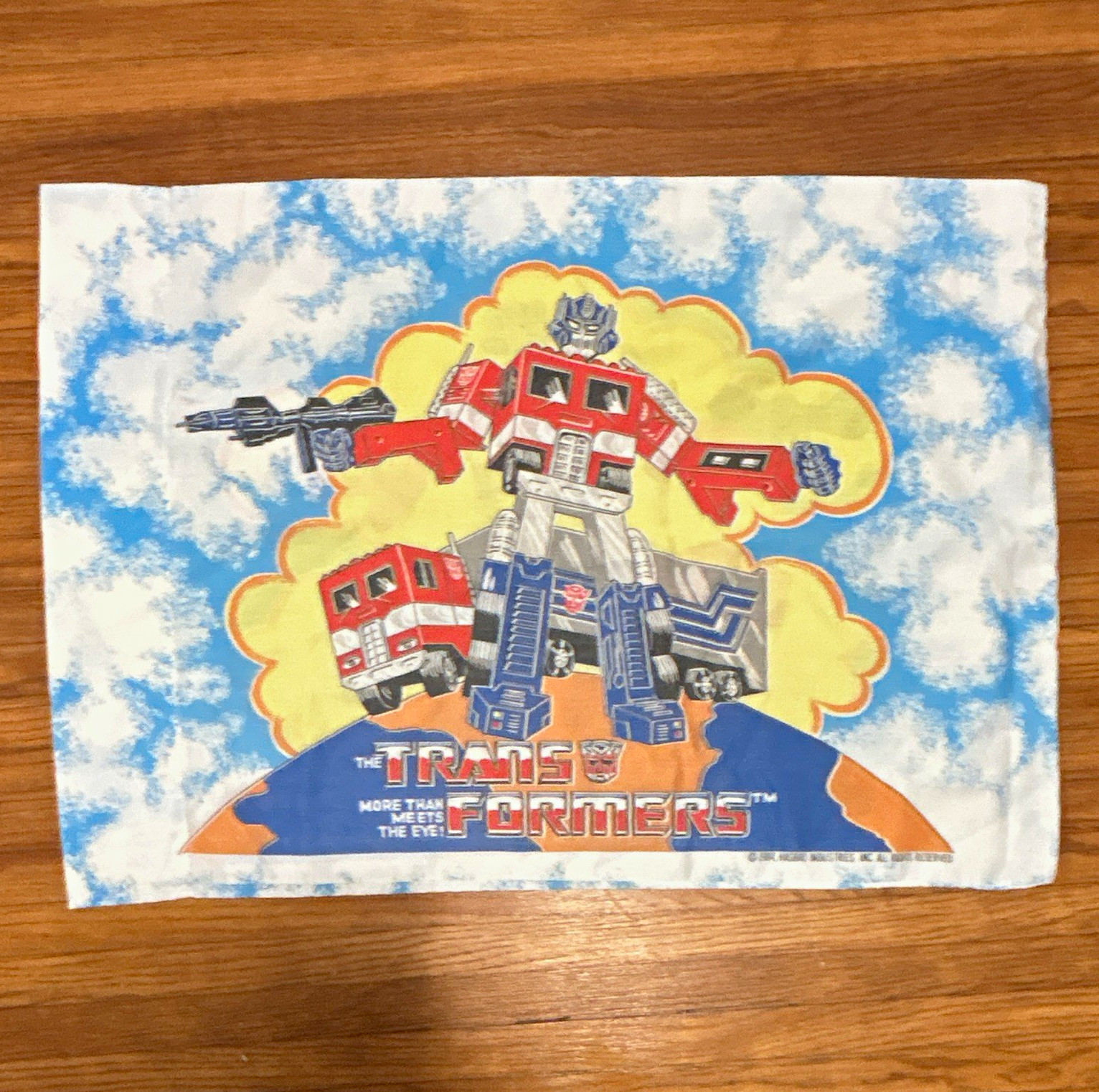VTG 1984 Hasbro Transformers Optimus Prime Bed Pillowcase twin size