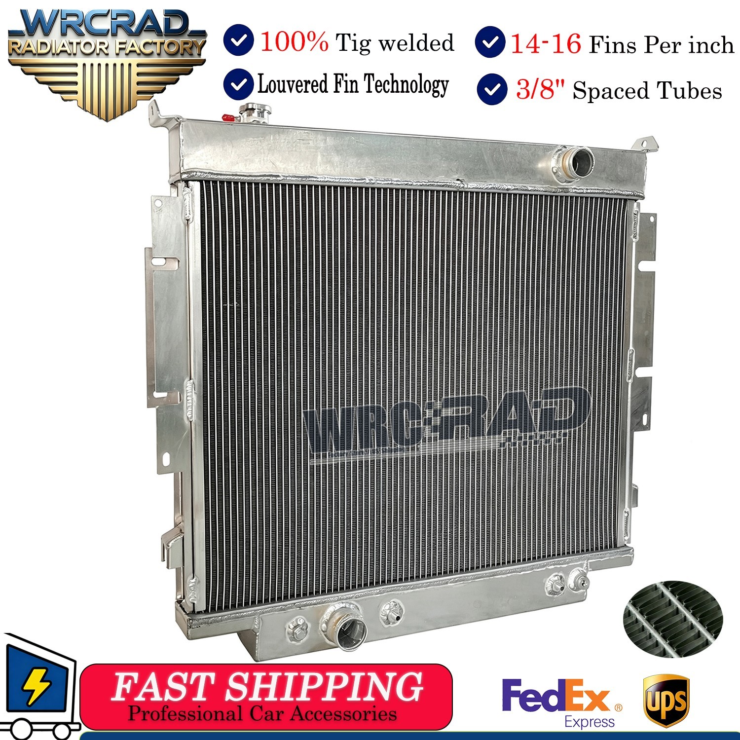 Aluminum Radiator For 1983-1994 Ford F250 F350 V8 Diesel 6.9L/7.3L 1993 1992 91