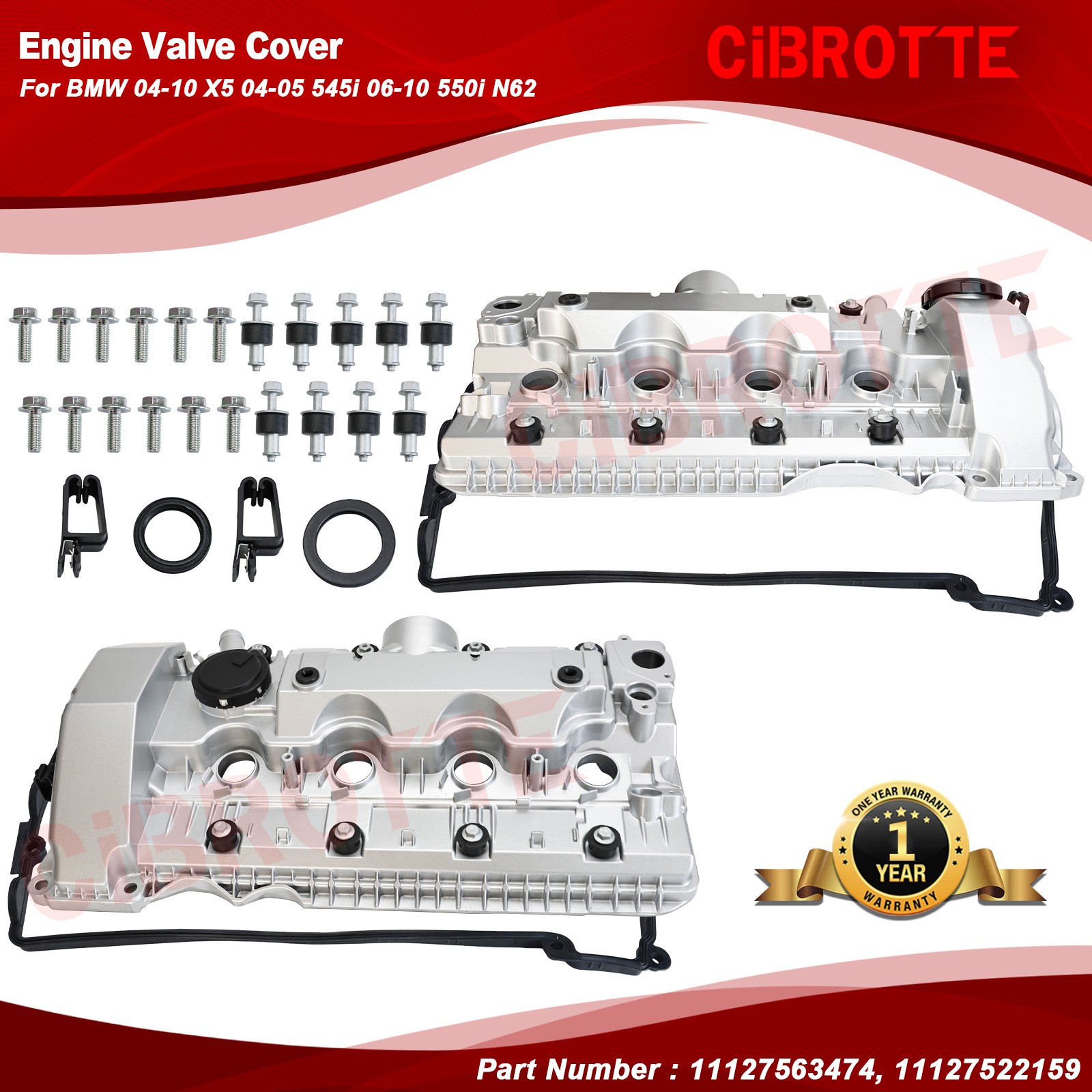 Aluminum Valve Cover Kits for BMW 04-10 X5 04-05 545i 06-10 550i N62