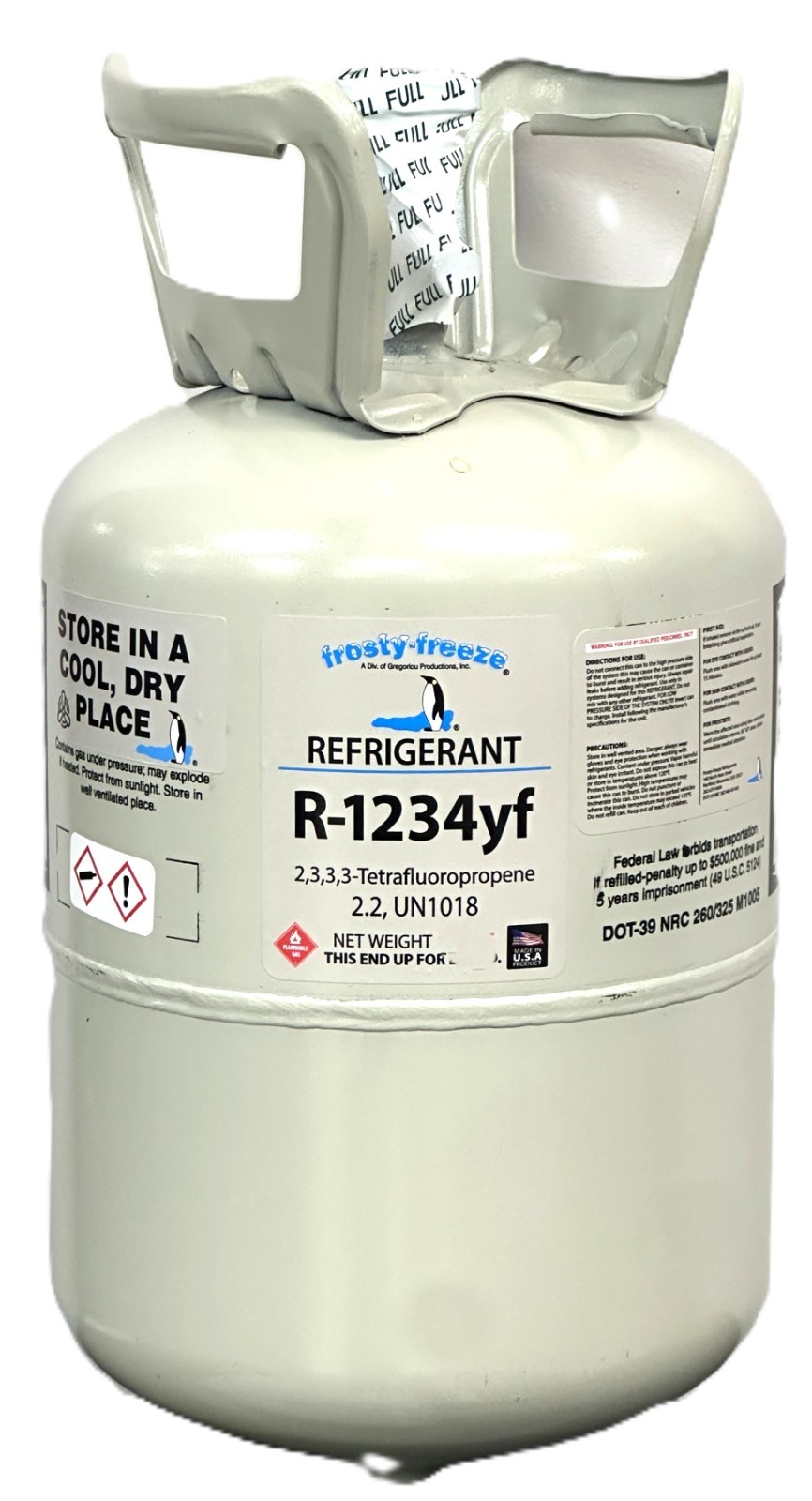 R1234yf, 3 Lbs., Refrigerant Auto A/C Factory Sealed