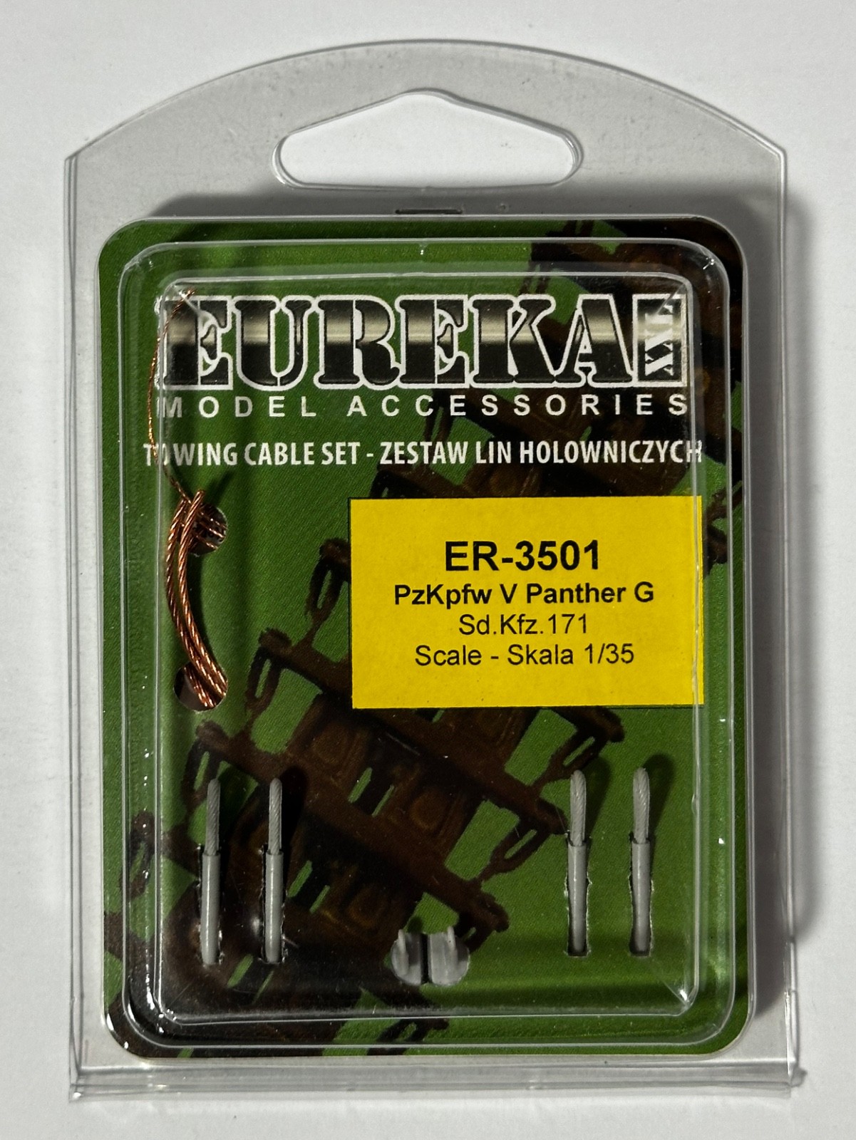 Eureka XXL ER-3501 1/35 Scale Sd.Kfz. 171 Panther Ausf. G Tank Towing Cable Set Eureka XXL ER-3501 1/35 Scale Sd.Kfz. 171 Panther Ausf. G Tank Towing Cable Set