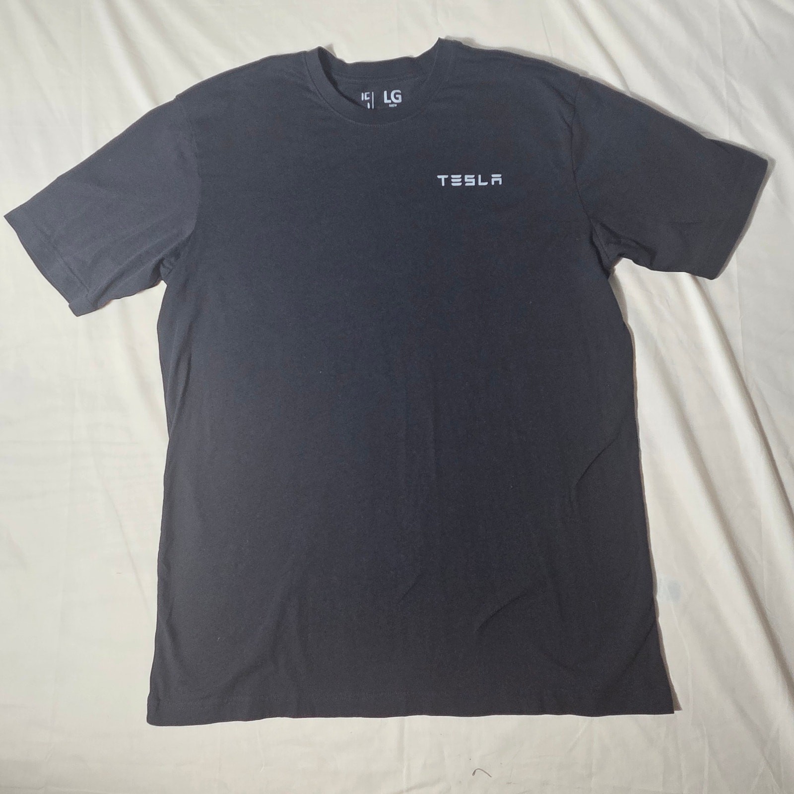 Official Tesla Men\'s Wordmark Logo T-Shirt - Size Large Black