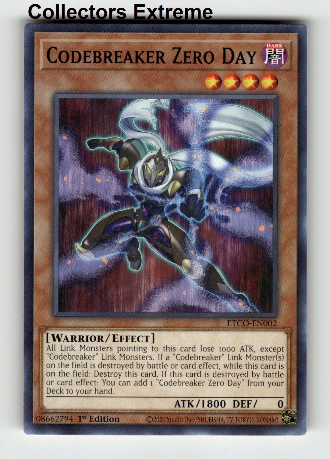 YuGiOh Eternity Code Card ETCO-EN002 Codebreaker Zero Day