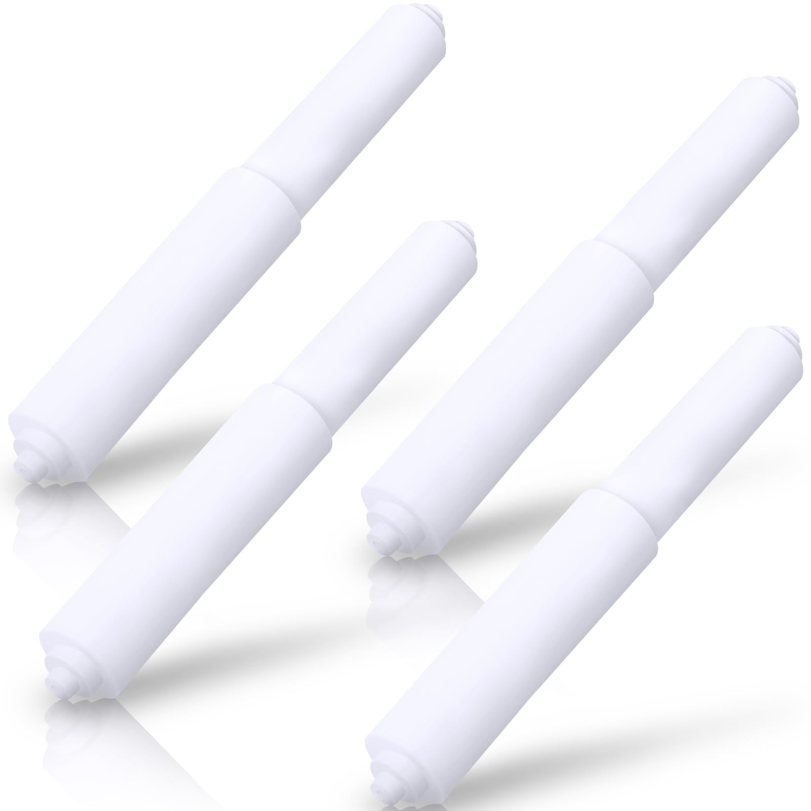 Rindion 4 Pack Toilet Paper Holder Spring Rod, White 