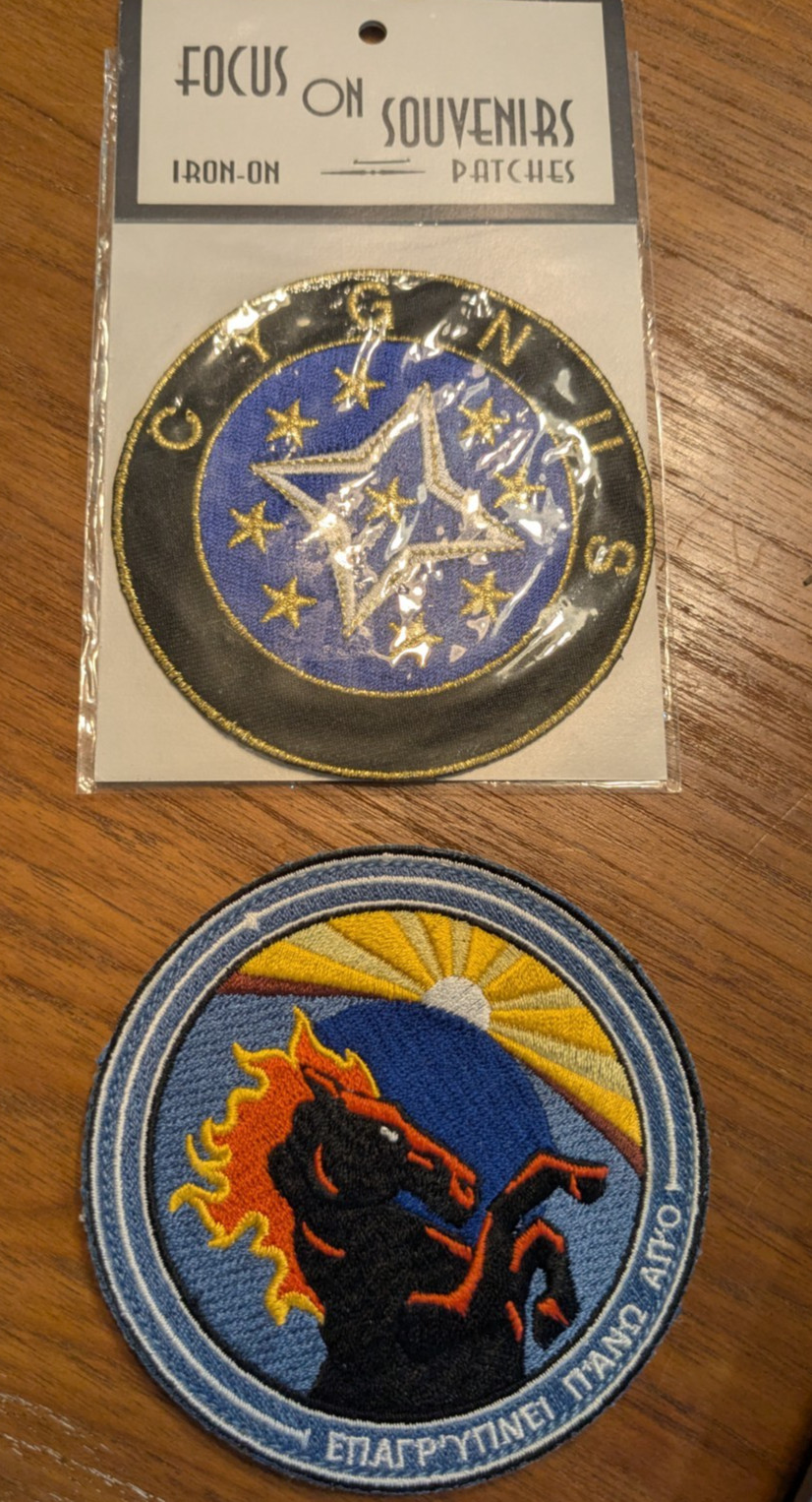 Two Vintage Embroidered Patches from Space Satellite Missions