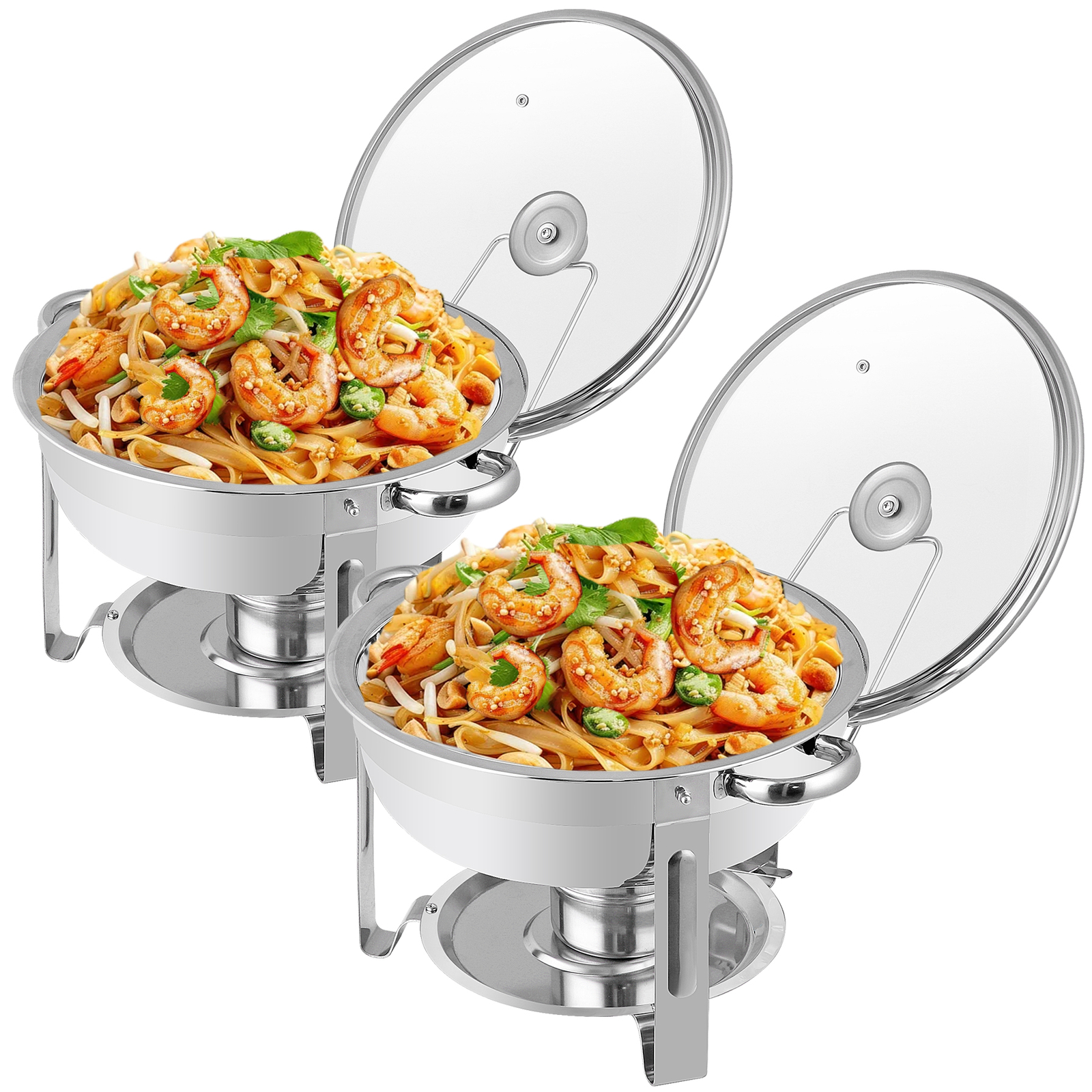 2/4/6/8/10 Pack Chafing Dish Buffet Set 5 QT Stainless Steel Buffet In Glass Lid